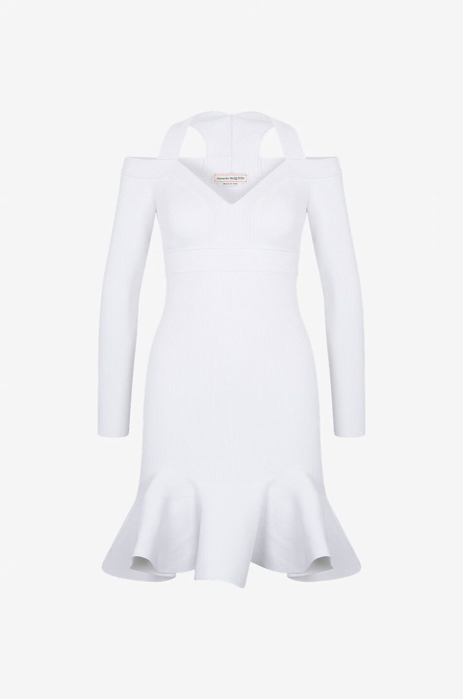 Alexander McQueen o1y0325 Sheath Mini Dress in White Size S / US 4 / IT 40 - 1 Thumbnail
