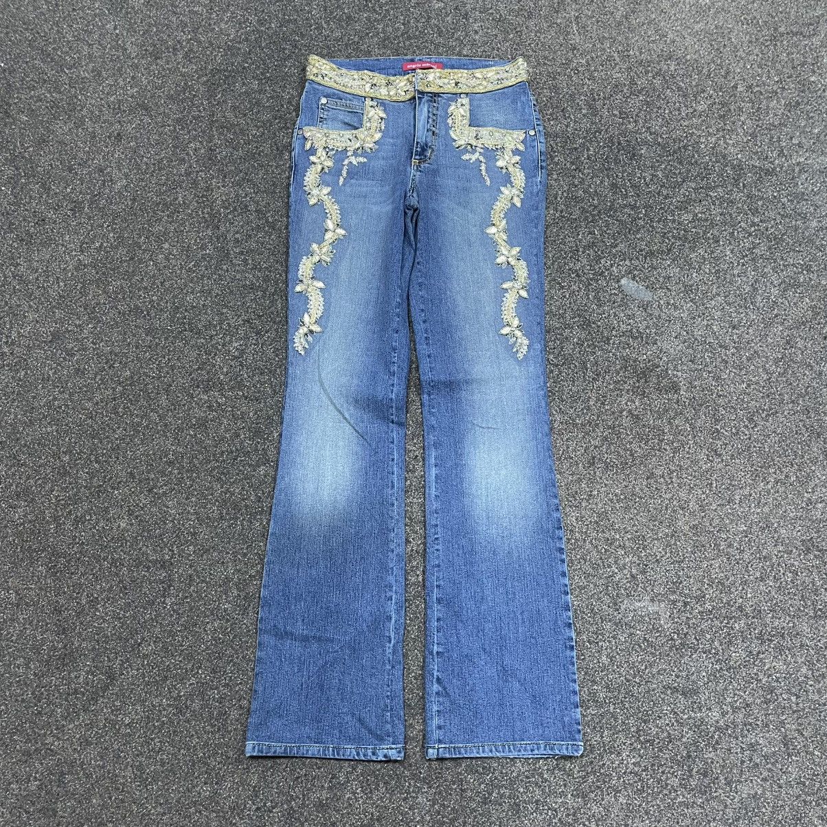 Vintage Vintage Y2K Flare Jeans Sun Faded 90s Streetwear Logo Boxy Size 32" / US 10 / IT 46 - 1 Thumbnail