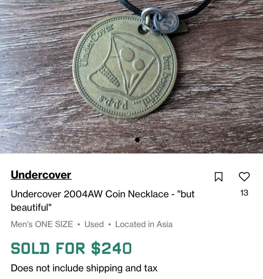 Undercover UNDERCOVER 04AW BUT BEAUTIFUL Silver Coin Necklace| Size ONE SIZE - 6 Thumbnail