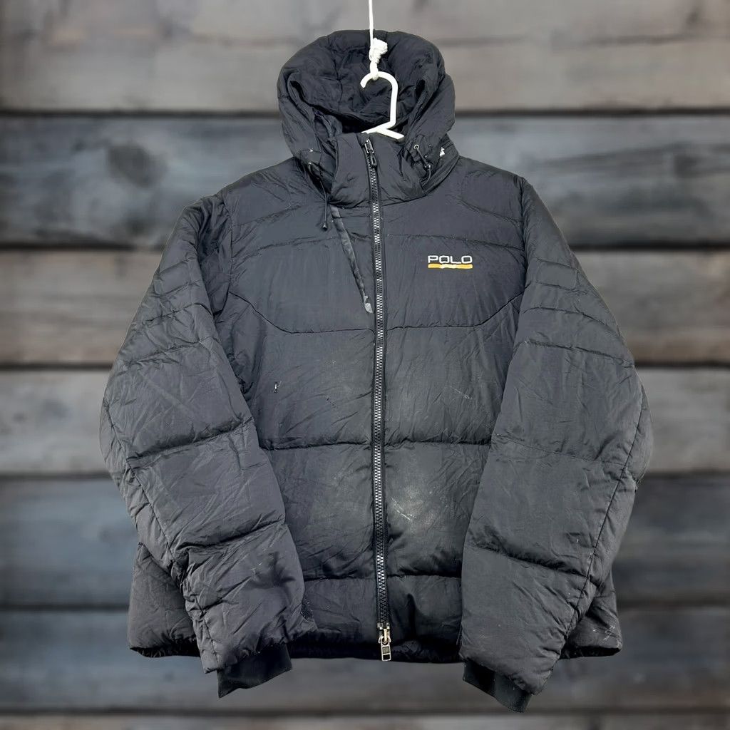 Polo Ralph Lauren VINTAGE Polo Sport Ralph Lauren Jacket Men Large Black Puffer Hooded Quilted Y2K Size US L / EU 52-54 / 3 - 1 Thumbnail