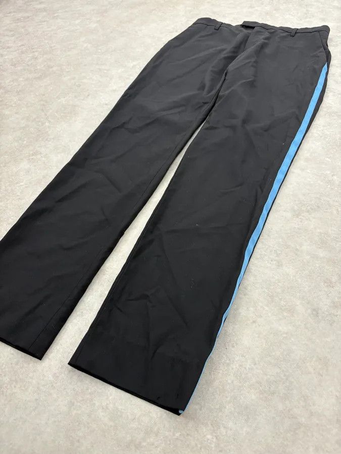 Raf Simons Raf Simons Black Wool Tailored Pants with Blue Line Size US 30 / EU 46 - 6 Thumbnail