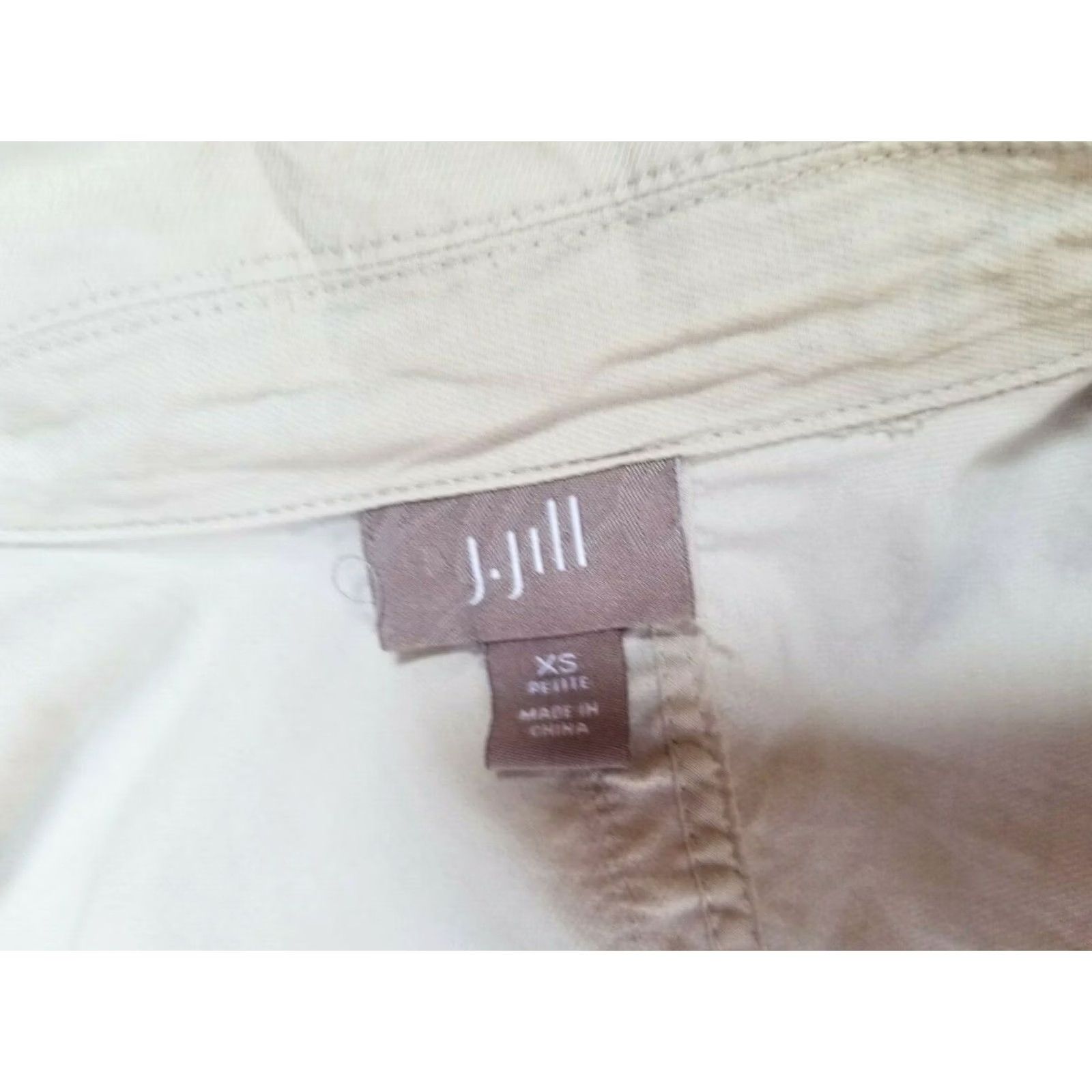 J. Jill J.Jill Womens Metallic Blend Belted Jacket Trench Coat Beige XS Petite Size XS / US 0-2 / IT 36-38 - 3 Thumbnail