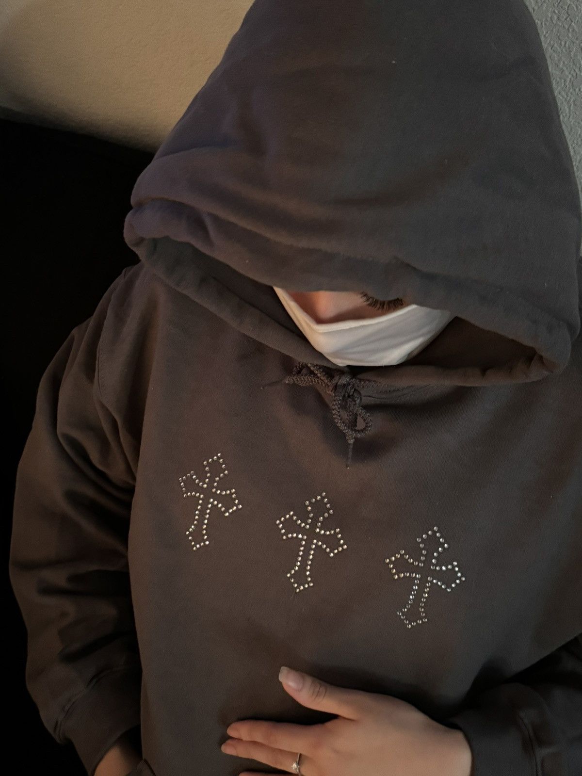 Vintage Rhinestones Poker Cards Cross Vintage Hoodie Size US L / EU 52-54 / 3 - 5 Thumbnail
