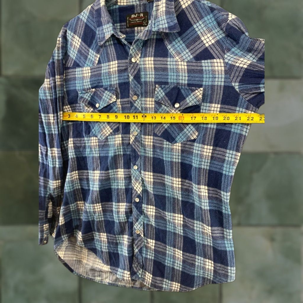 Vintage VINTAGE BJR RANCH WEAR Pearl Snap Western Shirt Mens L Long Sleeve Plaid Size US L / EU 52-54 / 3 - 1 Thumbnail