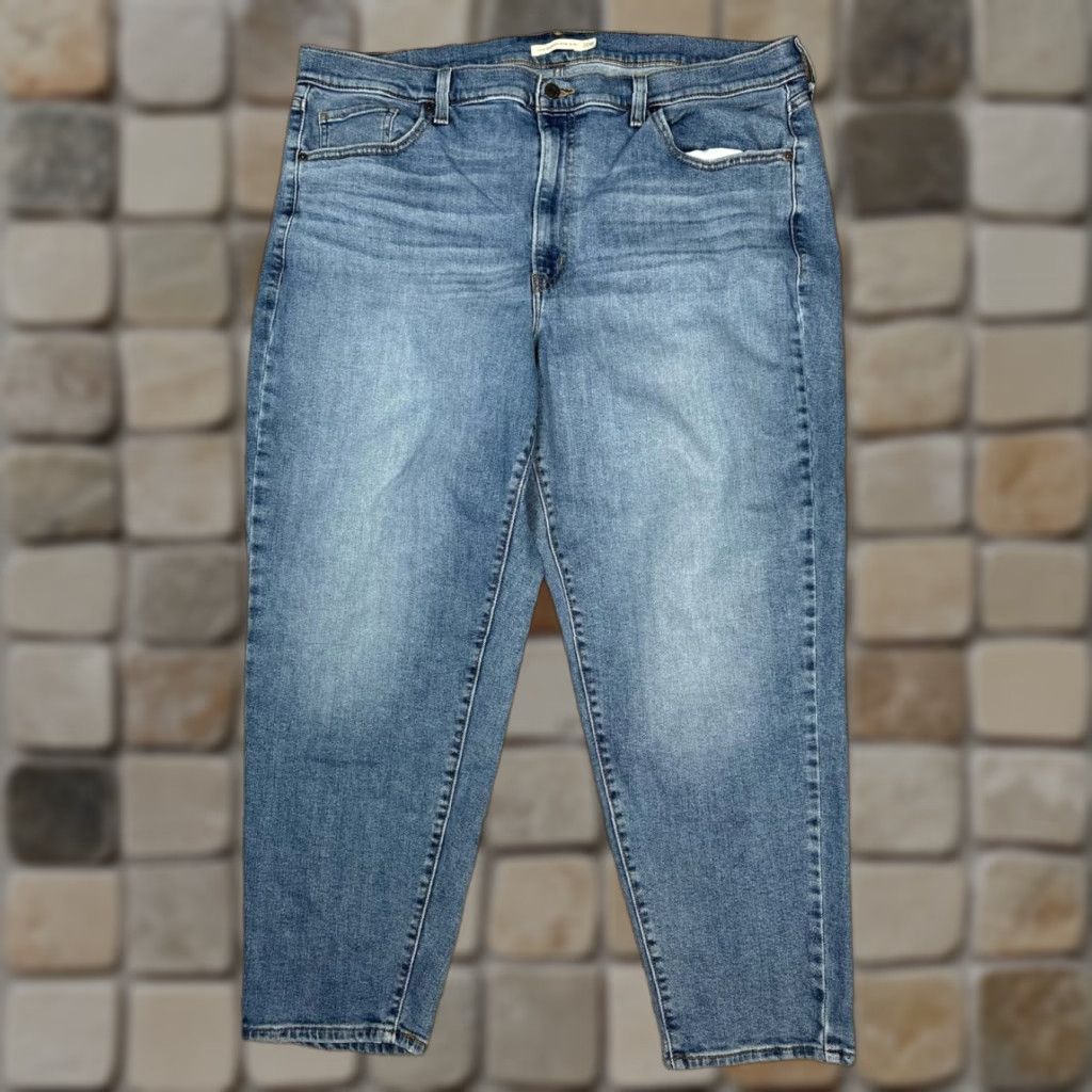 Levi's Levis High Waisted Mom Jeans Womens 20 Blue Denim Cotton Stretch Tapered 40x27 Jeans Womens 20 Blue City Preppy Vintage No Size 42" / US 20 - 1 Thumbnail