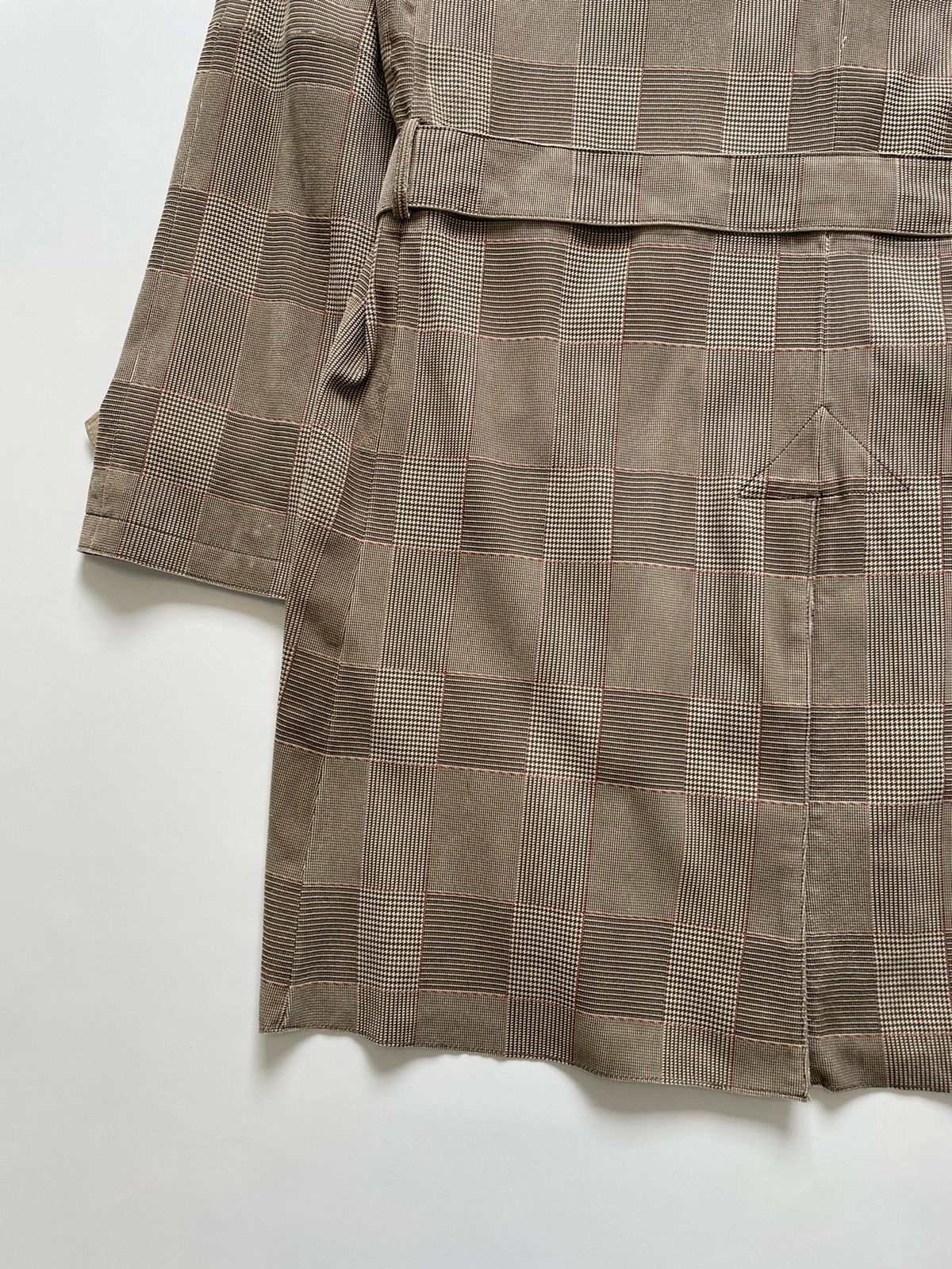 Emporio Armani Prince Of Wales Check Suede Overcoat Size US XL / EU 56 / 4 - 17 Thumbnail