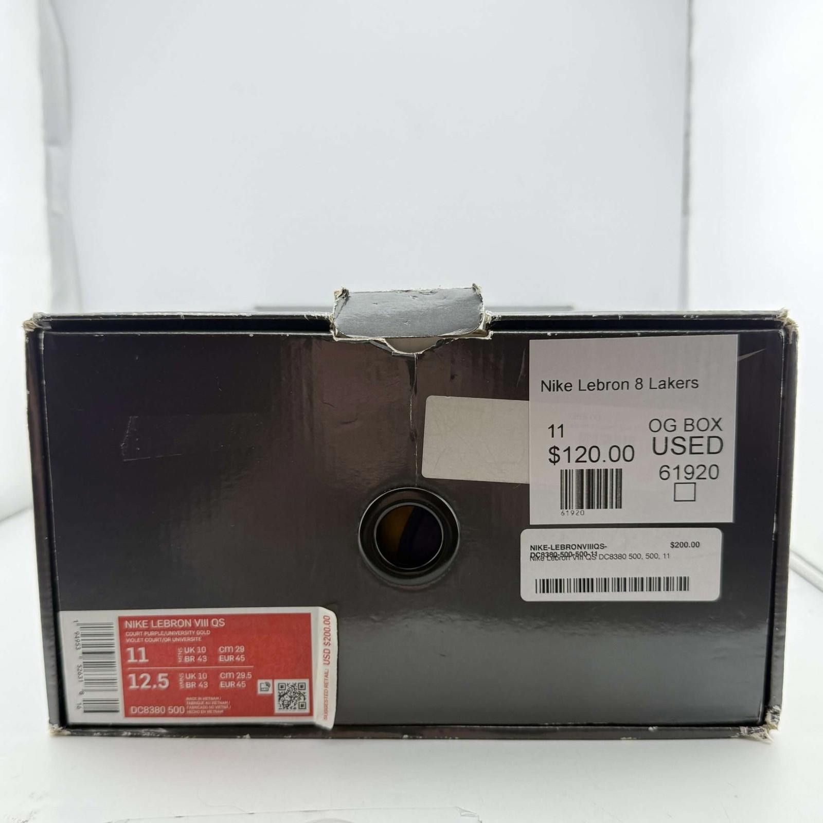 Nike Nike LeBron 8 Lakers US 11 Used with Box DC8380 Size US 11 / EU 44 - 8 Thumbnail