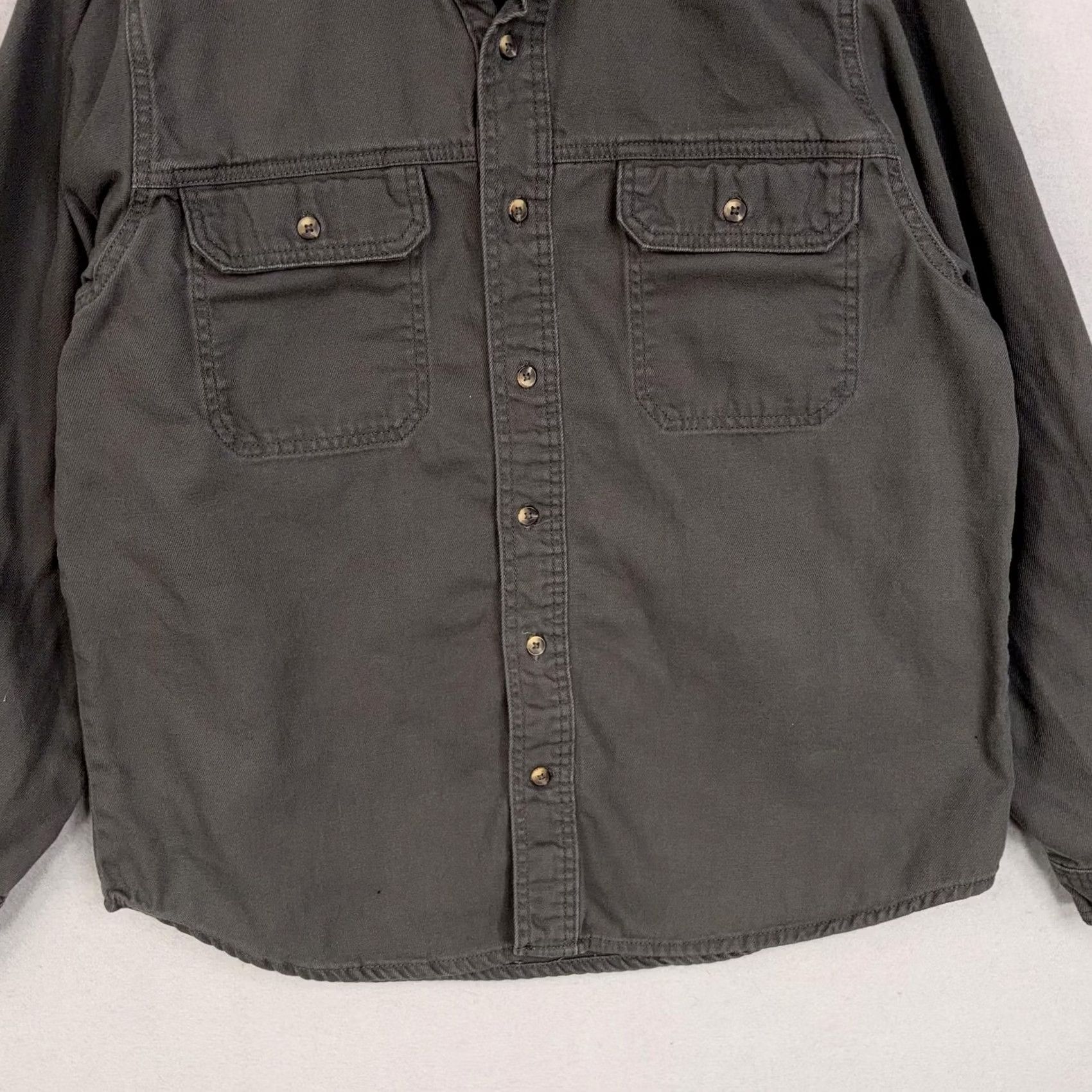 Lucky Brand Lucky Brand Shirt Mens Large Gray Twill Button-Front Utility Pockets Shacket Jacket Casual Workwear Size US L / EU 52-54 / 3 - 3 Thumbnail