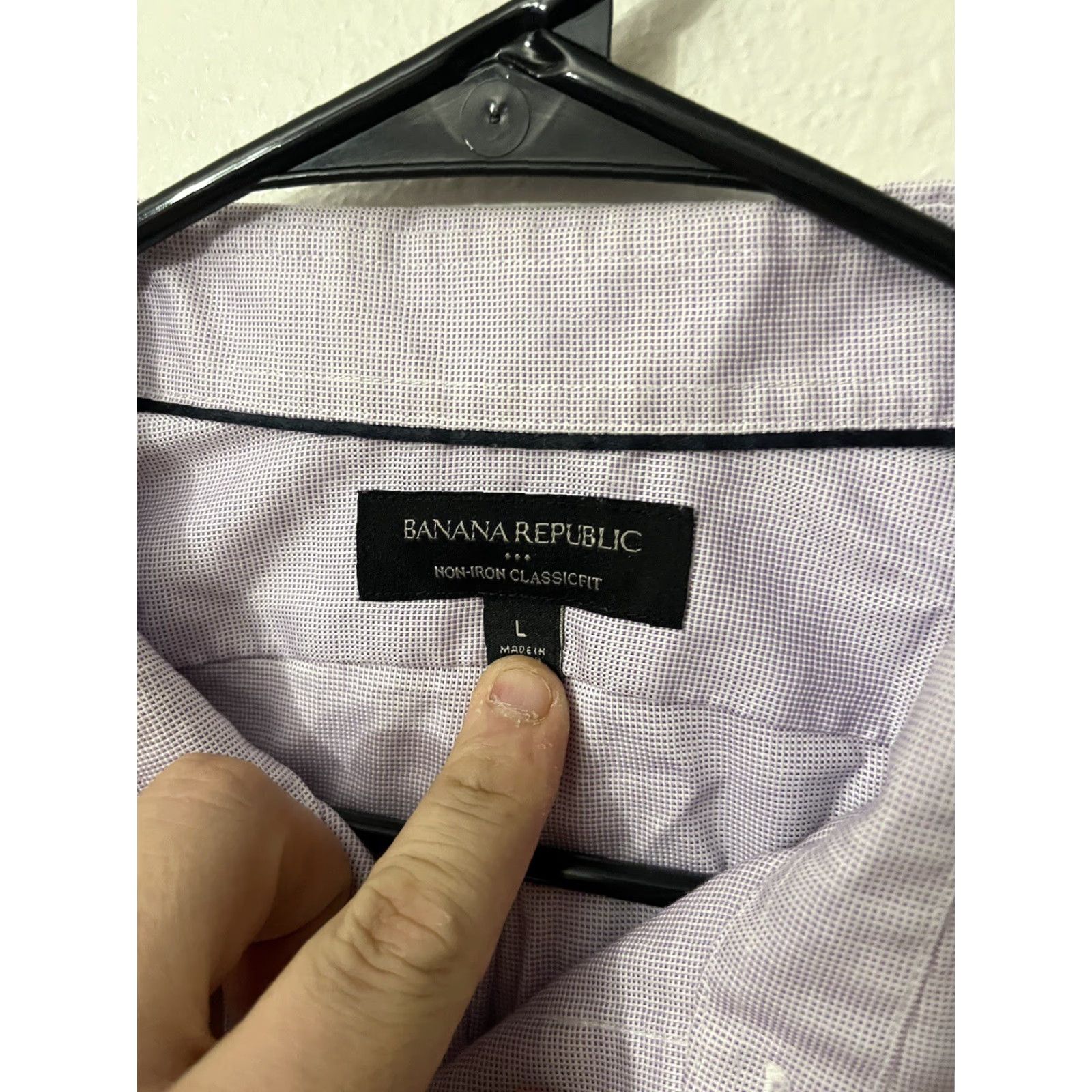 Banana Republic VINTAGE Banana Republic Non Iron Classic Fit Shirt Large Purple Men Solid Shirt Size US L / EU 52-54 / 3 - 2 Thumbnail