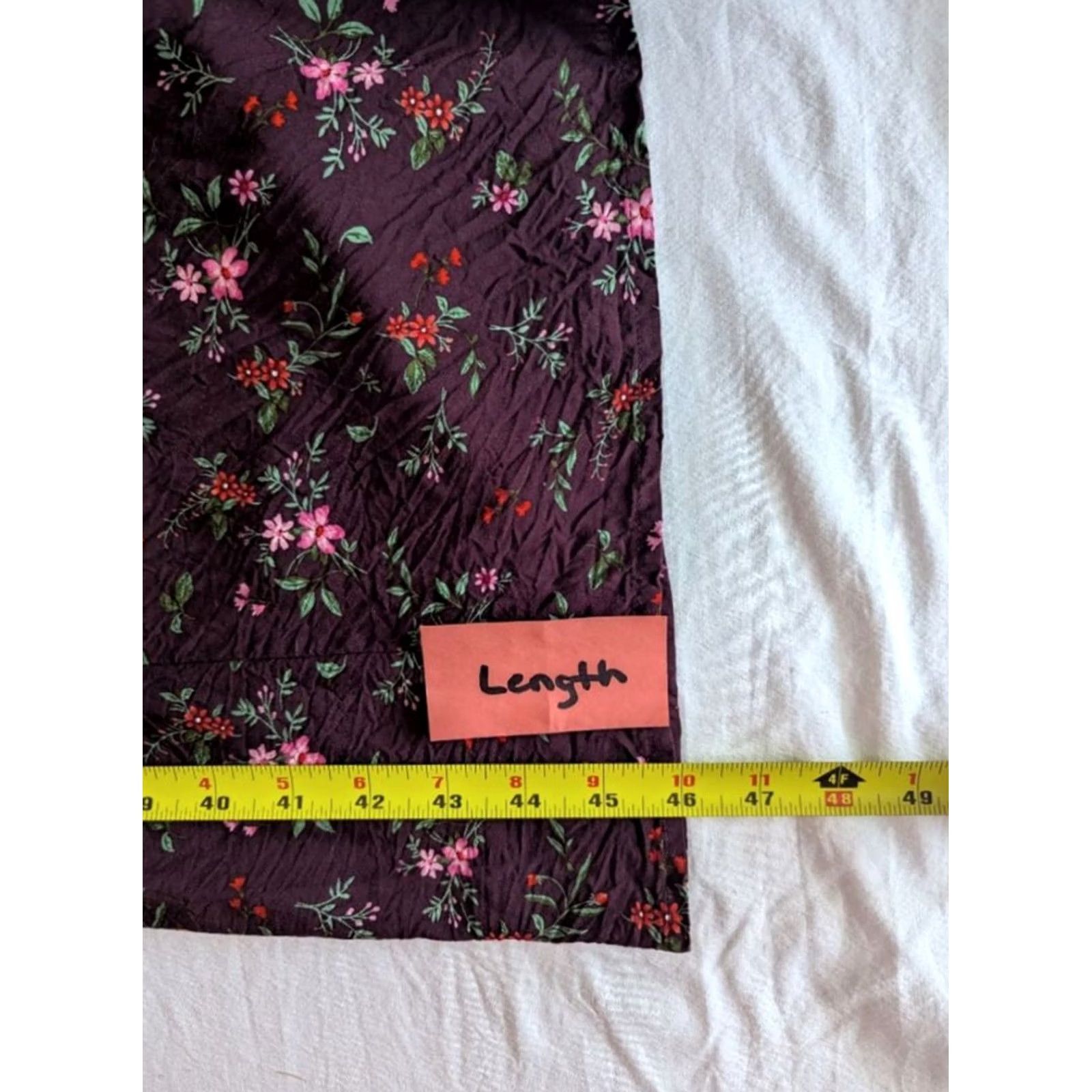 Old Navy Old Navy Womens MP Plum Floral Puff Sleeve Cutout Back Midi Dress Cottagecore Size M / US 6-8 / IT 42-44 - 6 Thumbnail