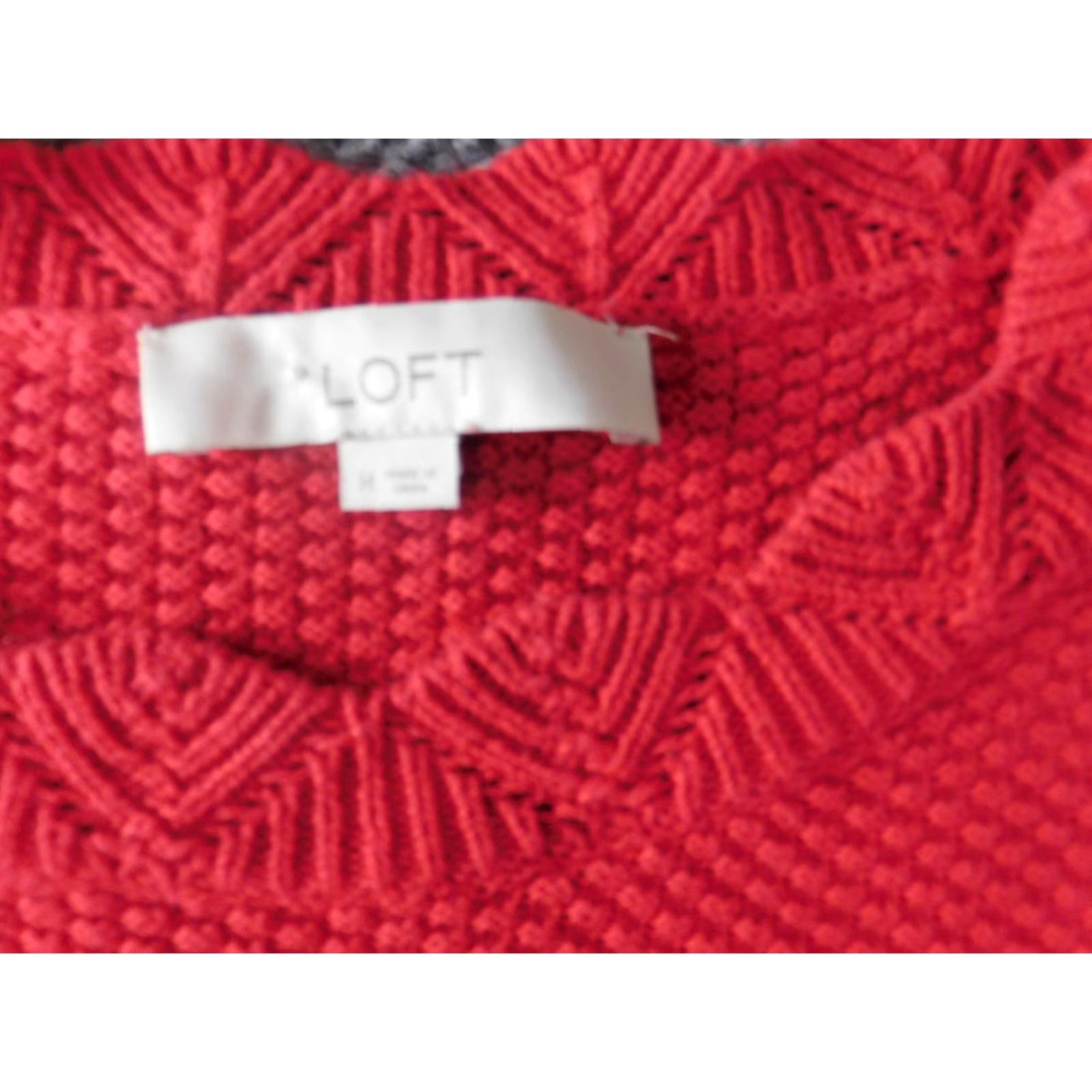 Loft LOFT Sweater Shirt Womens Regular Medium Red Knit Crew Neck Pullover Casual Knit Pattern Long Sleeve Vintage No Size M / US 6-8 / IT 42-44 - 5 Thumbnail