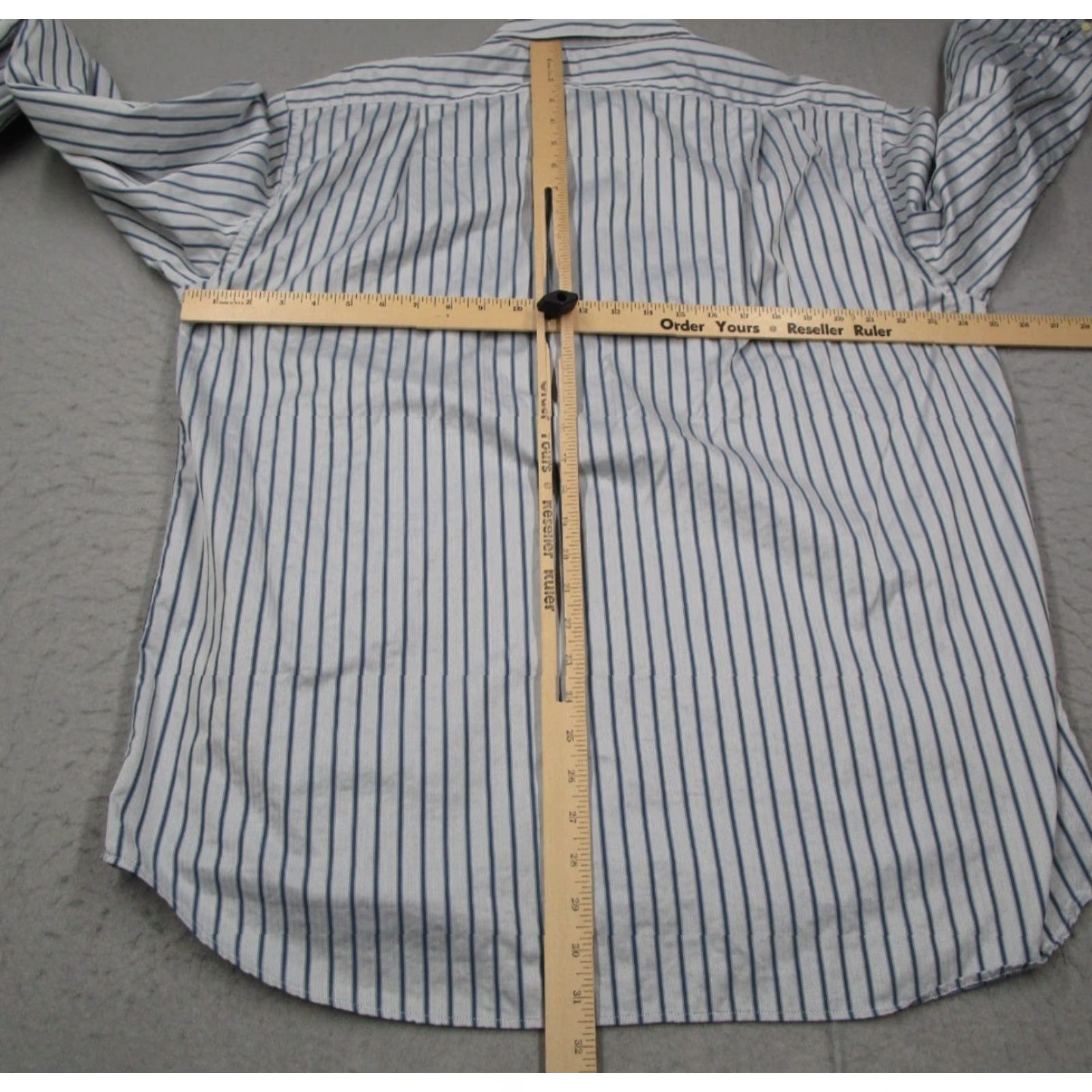 Canali CANALI Dress Shirt Men XL Blue Striped Button Up Long Sleeve Made in Italy Size 46R - 6 Thumbnail