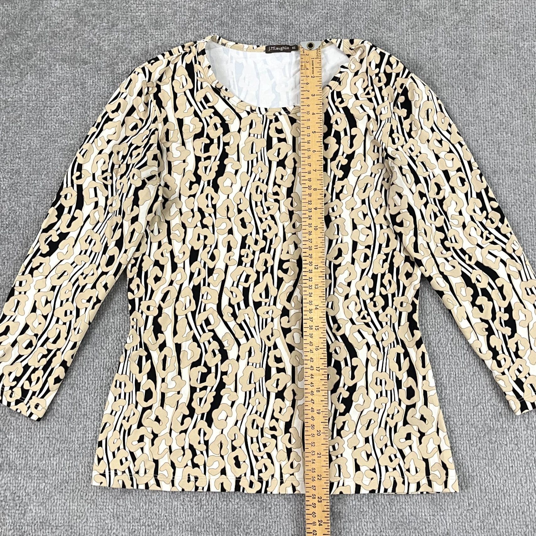 J.McLaughlin VINTAGE J. McLaughlin Blouse Top Women XS Brown Animal Print Catalina 3/4 Sleeve Size XS / US 0-2 / IT 36-38 - 4 Thumbnail