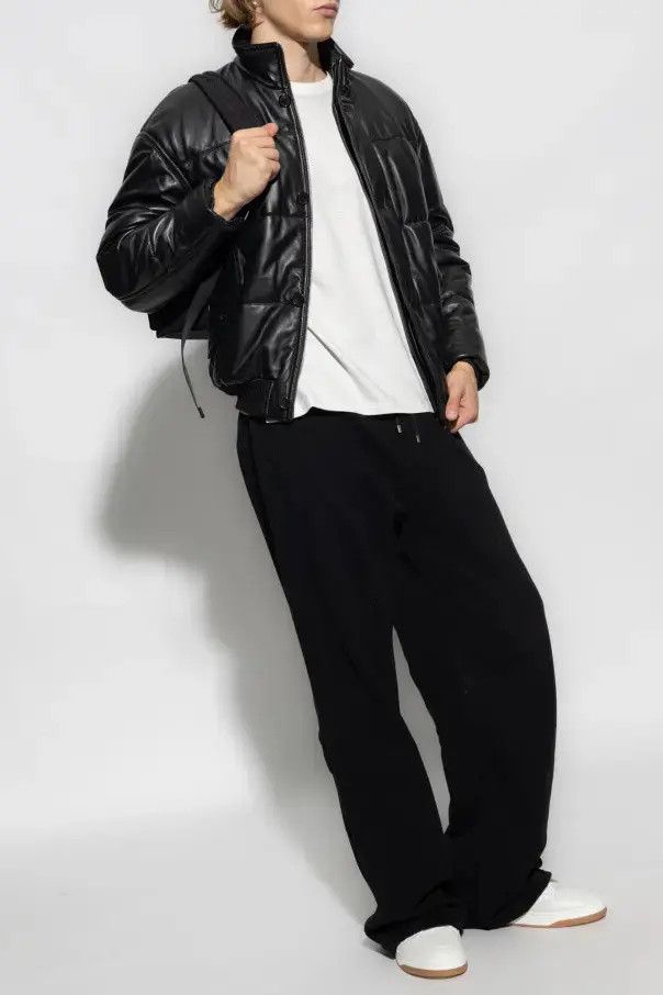 Saint Laurent Paris o1bcso1str1124 Wide Leg Sweatpants In Fleece in Black Size US 40 / EU 56 - 2 Thumbnail