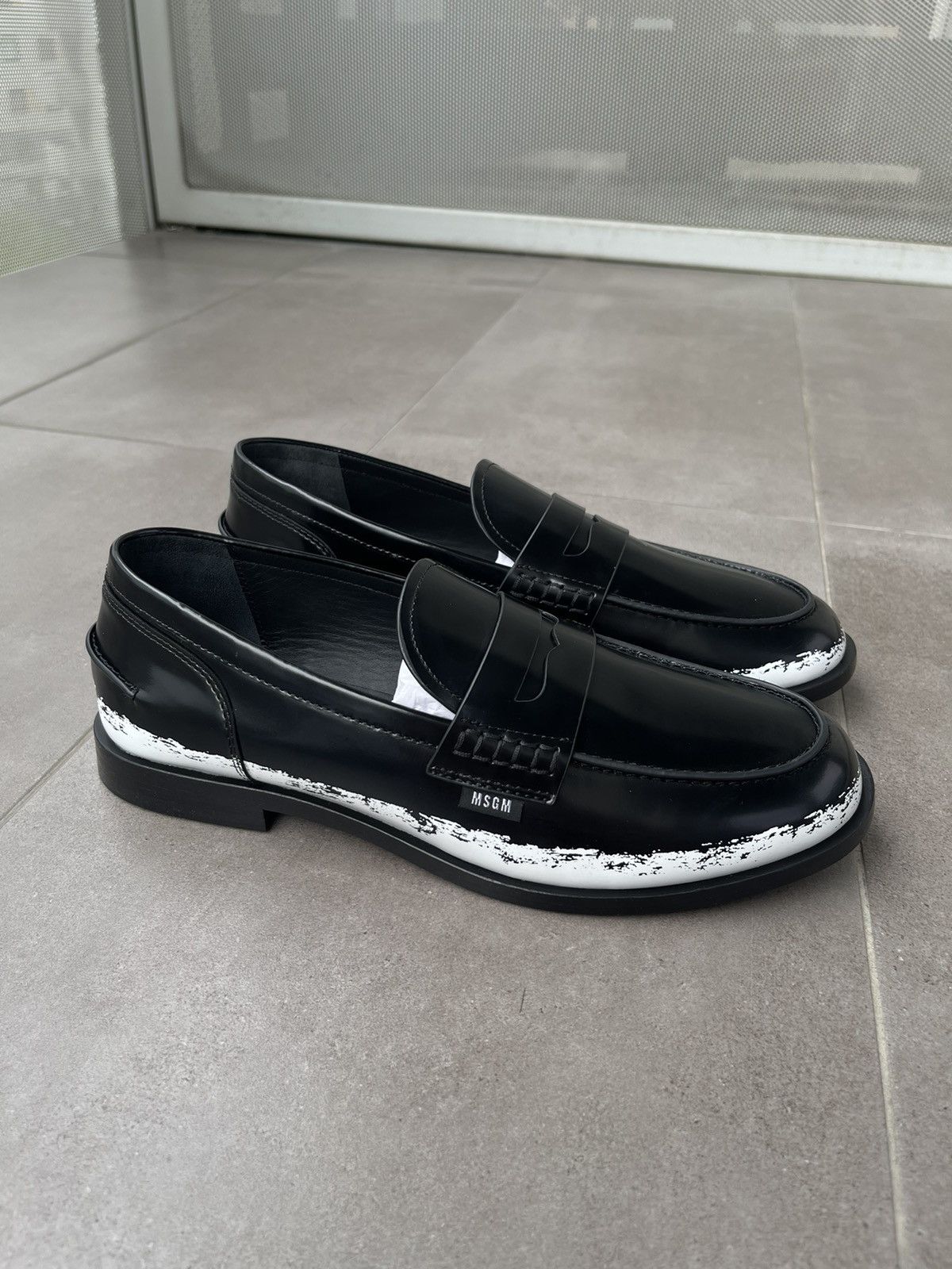 MSGM !DS! SS24 MSGM Black White Pattern Leather Loafers Size US 10 / EU 43 - 14 Thumbnail