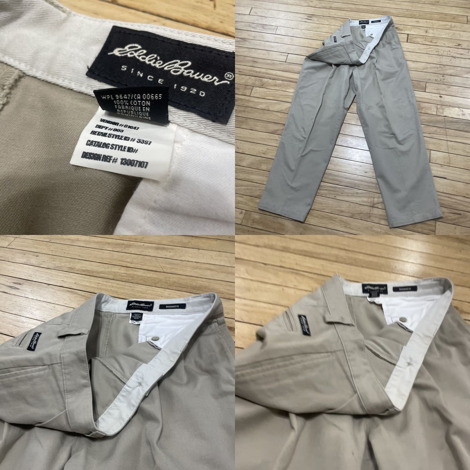 Eddie Bauer VINTAGE Eddie Bauer Pleated Pants Men 36x30 Khaki Relaxed 90s y2k Streetwear Size US 36 / EU 52 - 11 Thumbnail