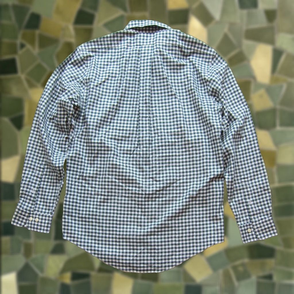 Brooks Brothers VINTAGE Brooks Brothers Regent Polo Shirt M Forest Green White Plaid Button Long Sleeve Shirt Mens Size US M / EU 48-50 / 2 - 1 Thumbnail