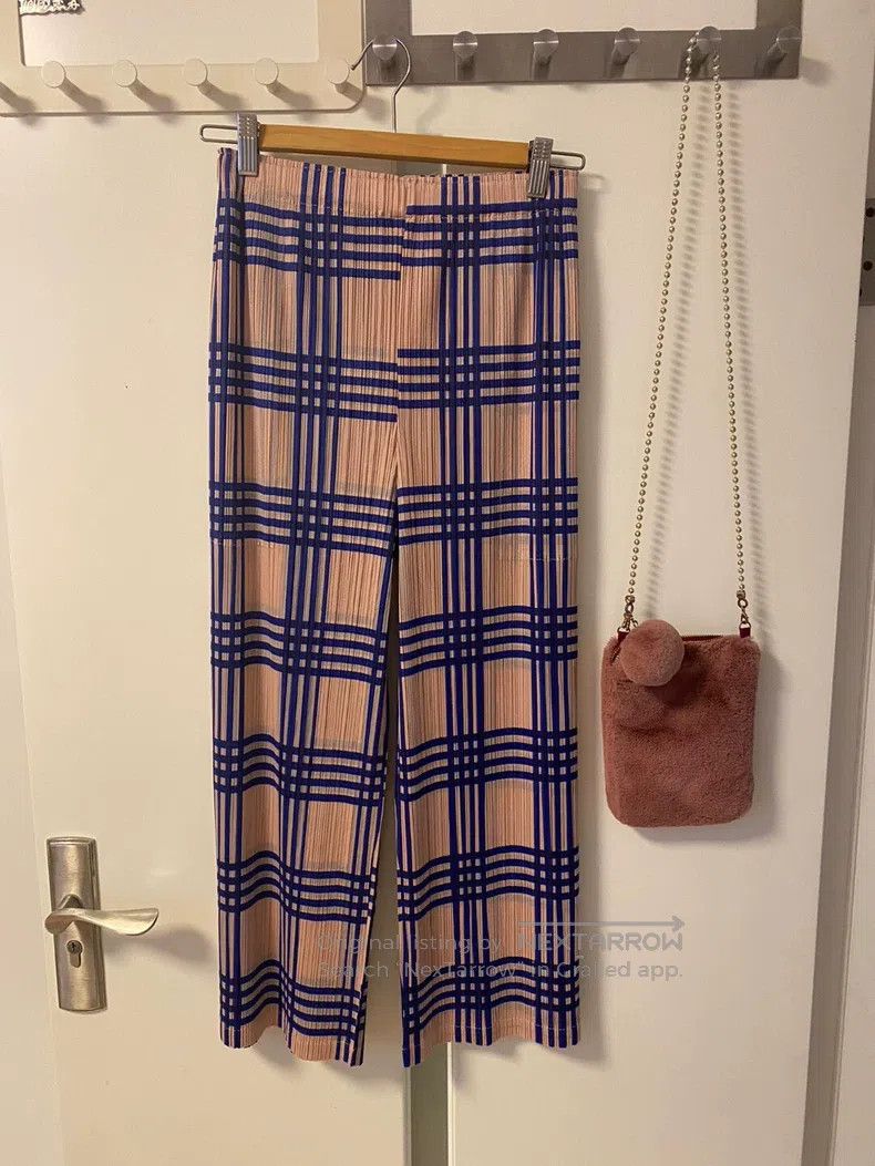 Issey Miyake Issey Miyake Pink Blue Plaid Pants Size 25" / US 0 / IT 36 - 2 Thumbnail