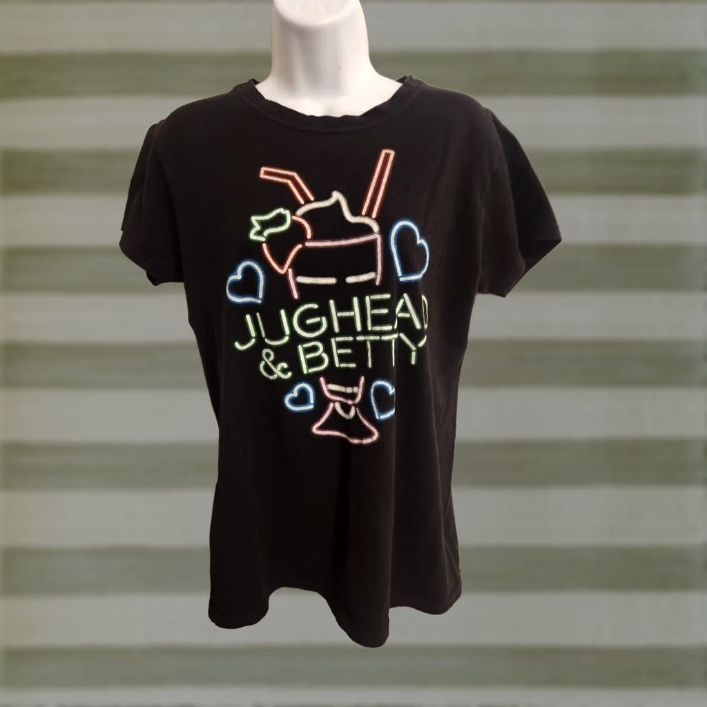 Vintage Riverdale T Shirt Womens XL Black Jughead And Betty Neon Milkshake Print Size XL / US 12-14 / IT 48-50 - 1 Thumbnail