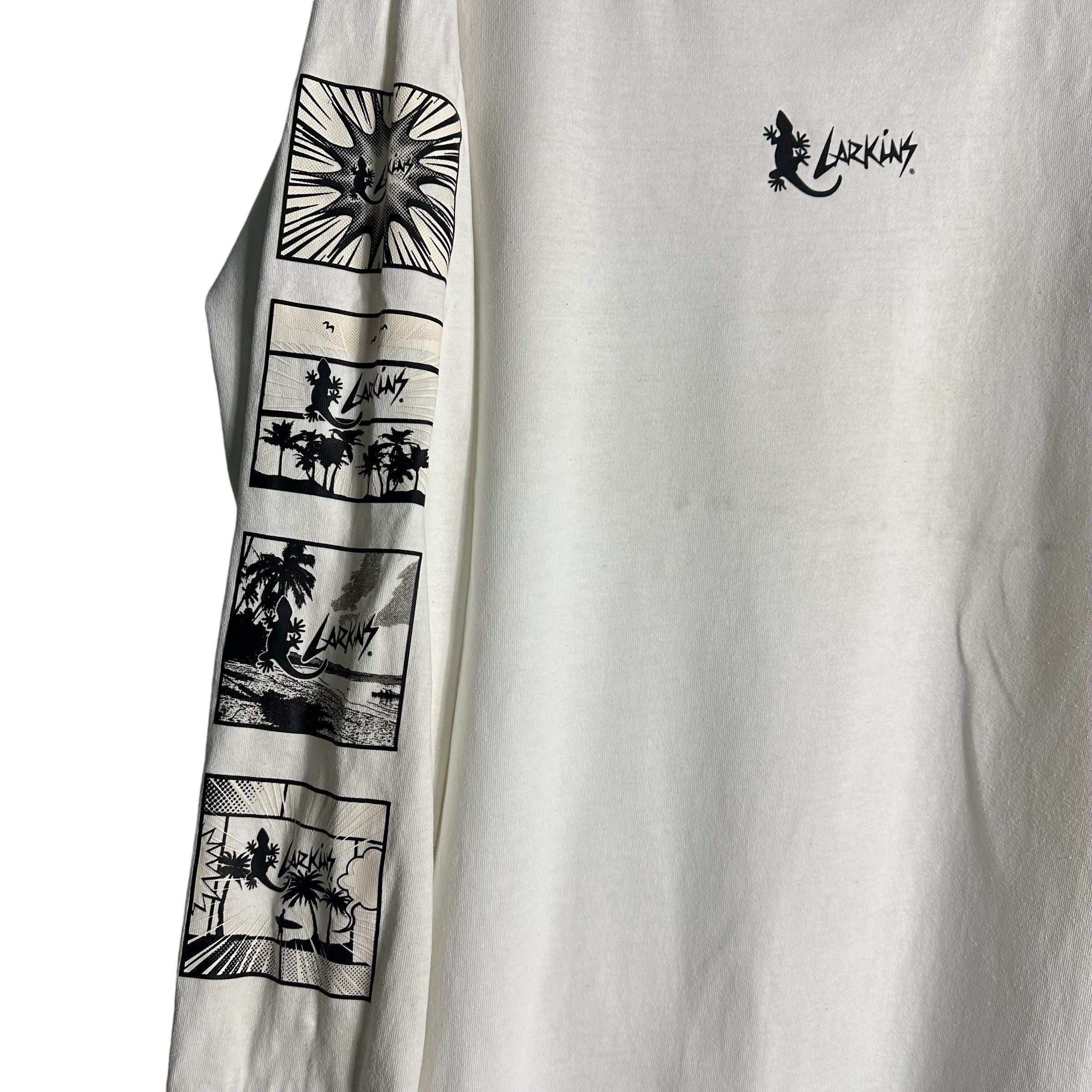 Japanese Brand 🔥RARE🔥Vintage Larkins Spell Out Long SLeeve T-shirt Size US L / EU 52-54 / 3 - 3 Thumbnail