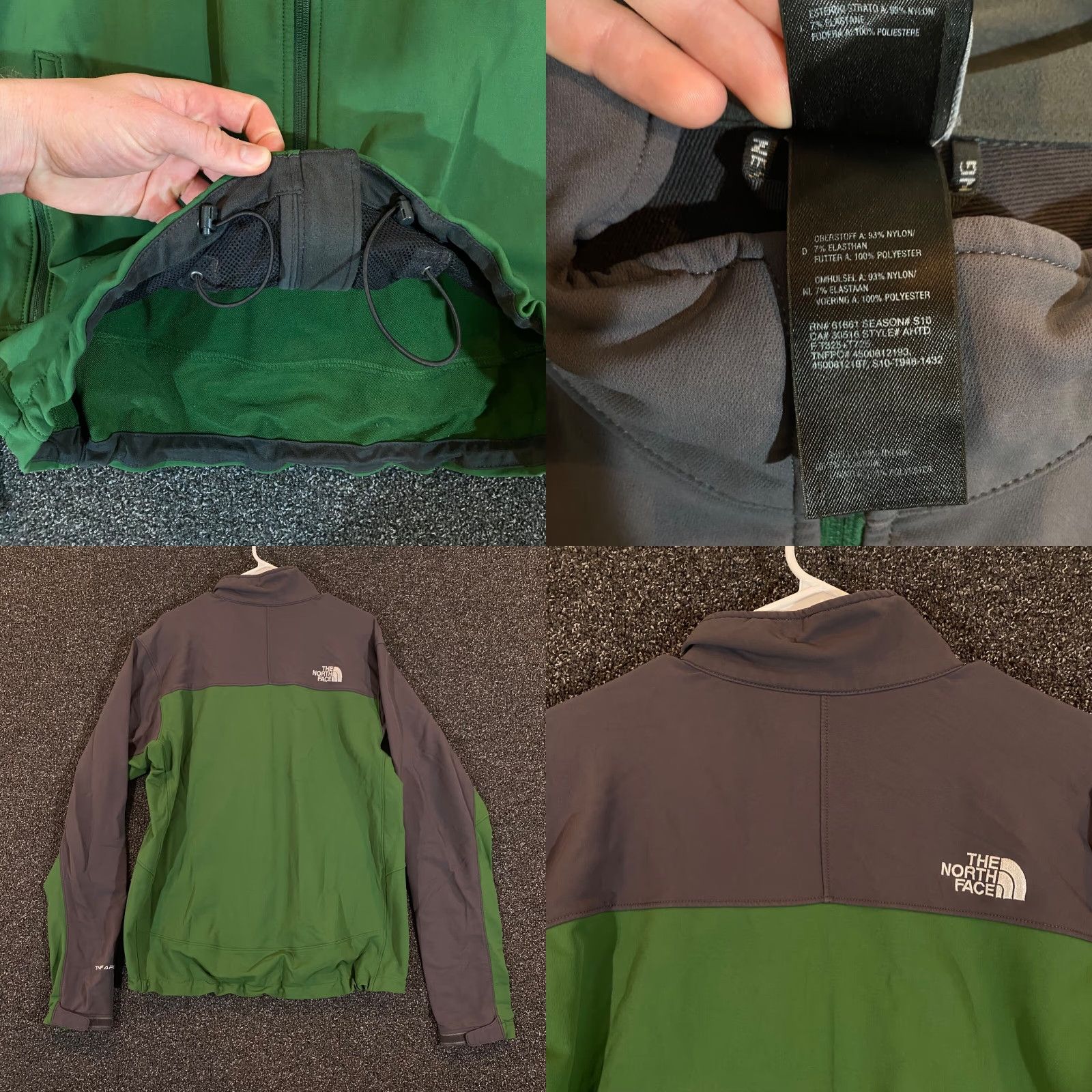 The North Face The North Face Jacket Mens Large Gray Green TNF APEX Zip Pullover Coat Outdoor Size US L / EU 52-54 / 3 - 8 Thumbnail