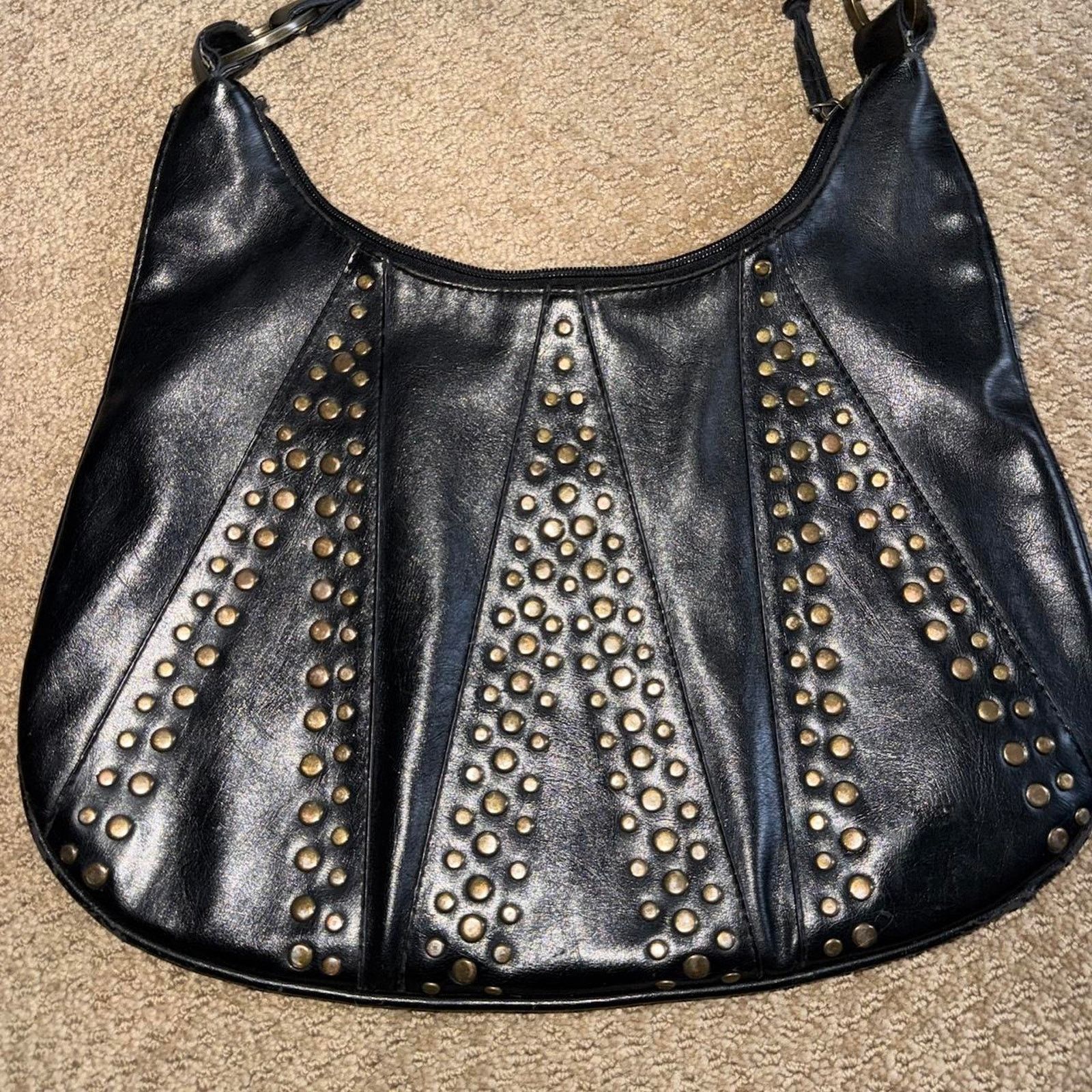 Other Black faux leather slouchy hobo bag Size ONE SIZE - 3 Thumbnail