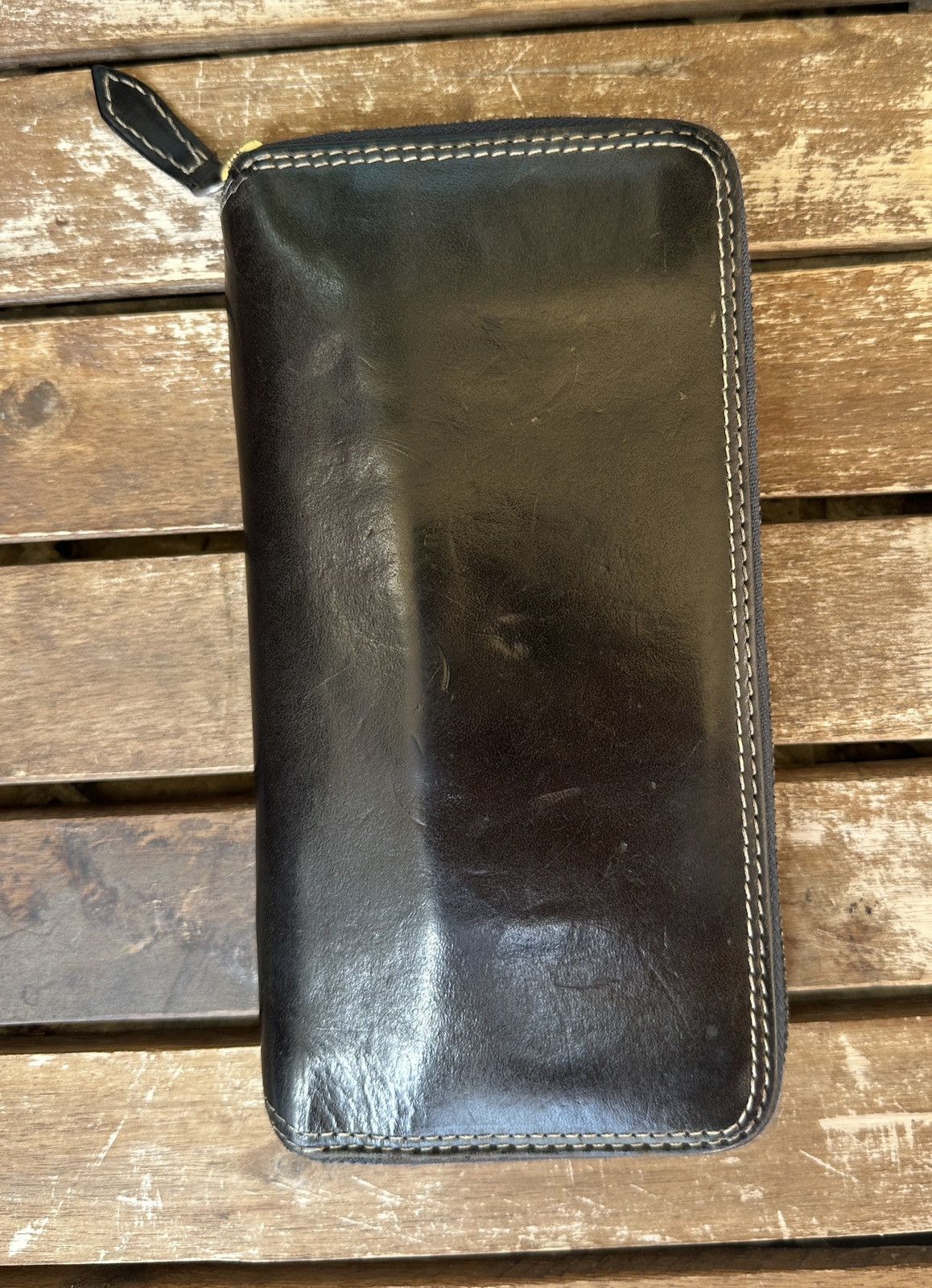 Japanese Brand NELD Leather Zip Wallet Japan Handmade Size ONE SIZE - 2 Thumbnail