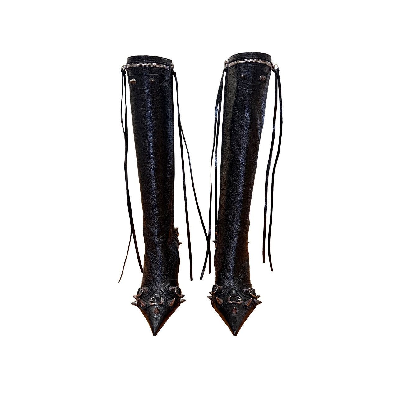Balenciaga Balenciaga Cagole Spiked Leather Boots NEW Size US 6 / IT 36 - 3 Thumbnail