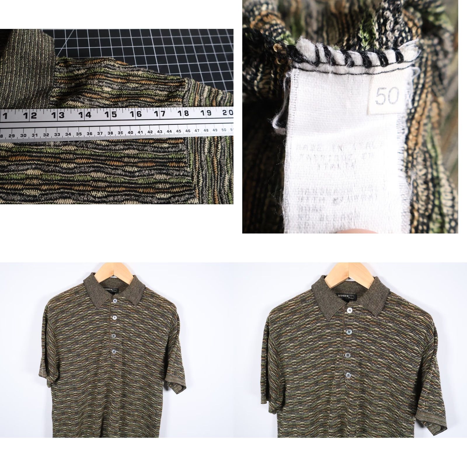 Coogi VTG Mondo di Marco Polo Shirt Short Sleeve Knit Olive Green 50 Large Men’s Italy 90s Retro Style Polo Shirt Size US L / EU 52-54 / 3 - 8 Thumbnail