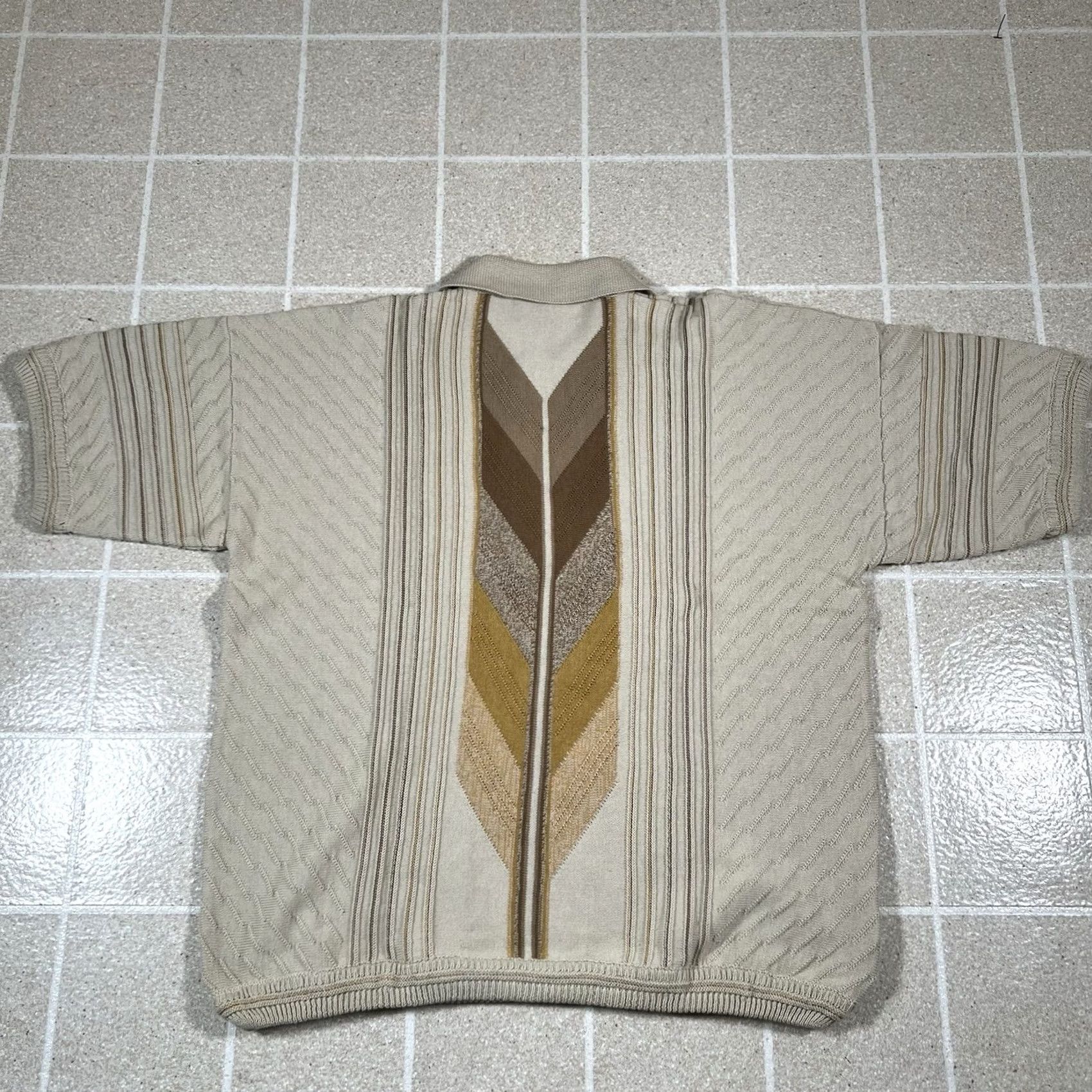 Coogi VINTAGE Bergati Polo Shirt Short Sleeve 90s XL Beige Knit Mens Size US XL / EU 56 / 4 - 4 Thumbnail