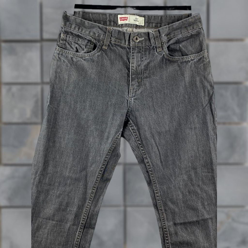 Levi's Levi's 511 Jeans Mens 30x30 Gray Slim Skinny Denim Dark Wash Straight Dark 5-Pocket Design Belt Loops Modern Government Pan Size US 30 / EU 46 - 1 Thumbnail
