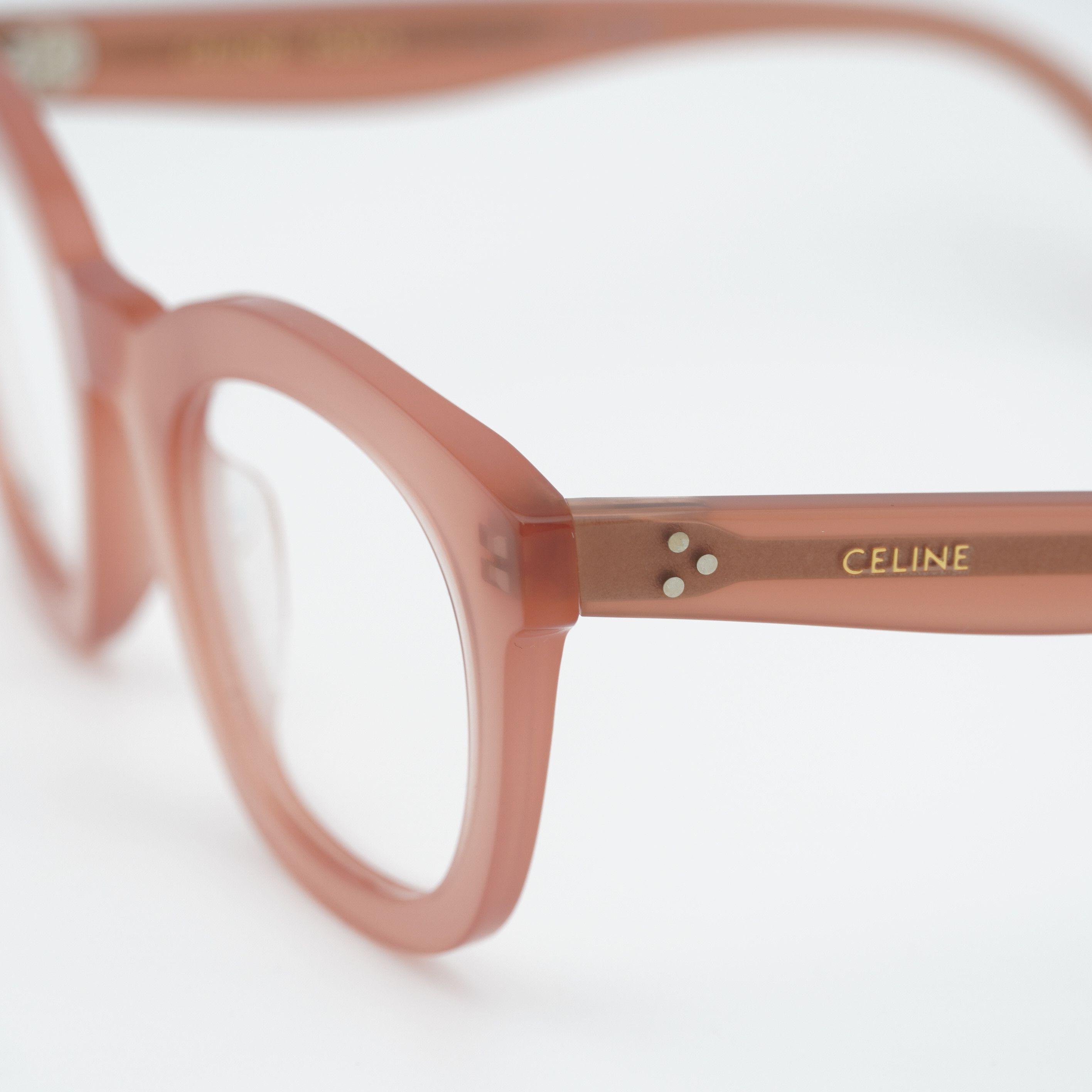 Celine Celine CL5004IN 074 Eyeglasses Peach 48mm Square-Round Frame Size ONE SIZE - 3 Thumbnail