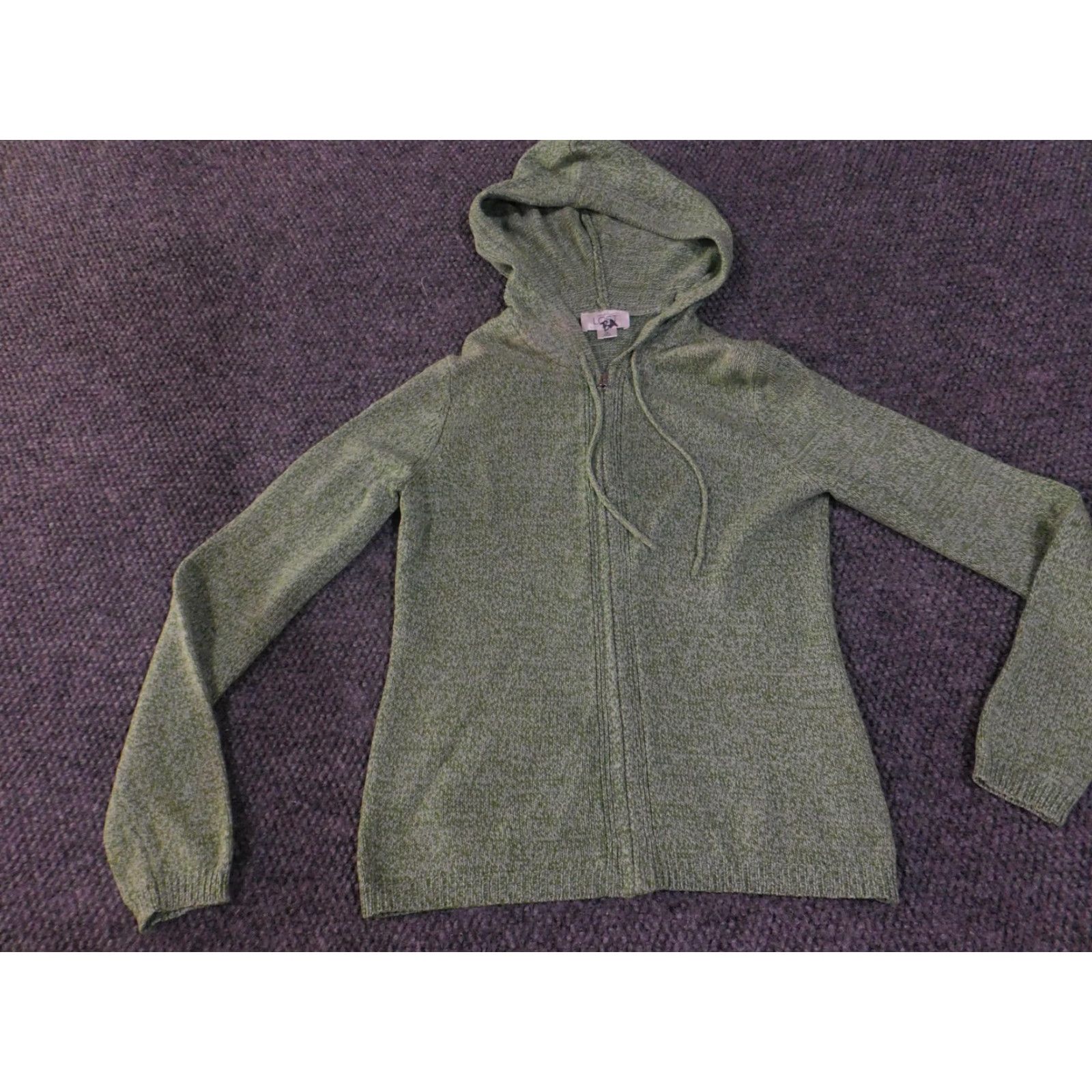 Loft LOFT Ann Taylor Hoodie Sweater Womens XS Green Full Zip Knit Marled Hooded Size XS / US 0-2 / IT 36-38 - 4 Thumbnail