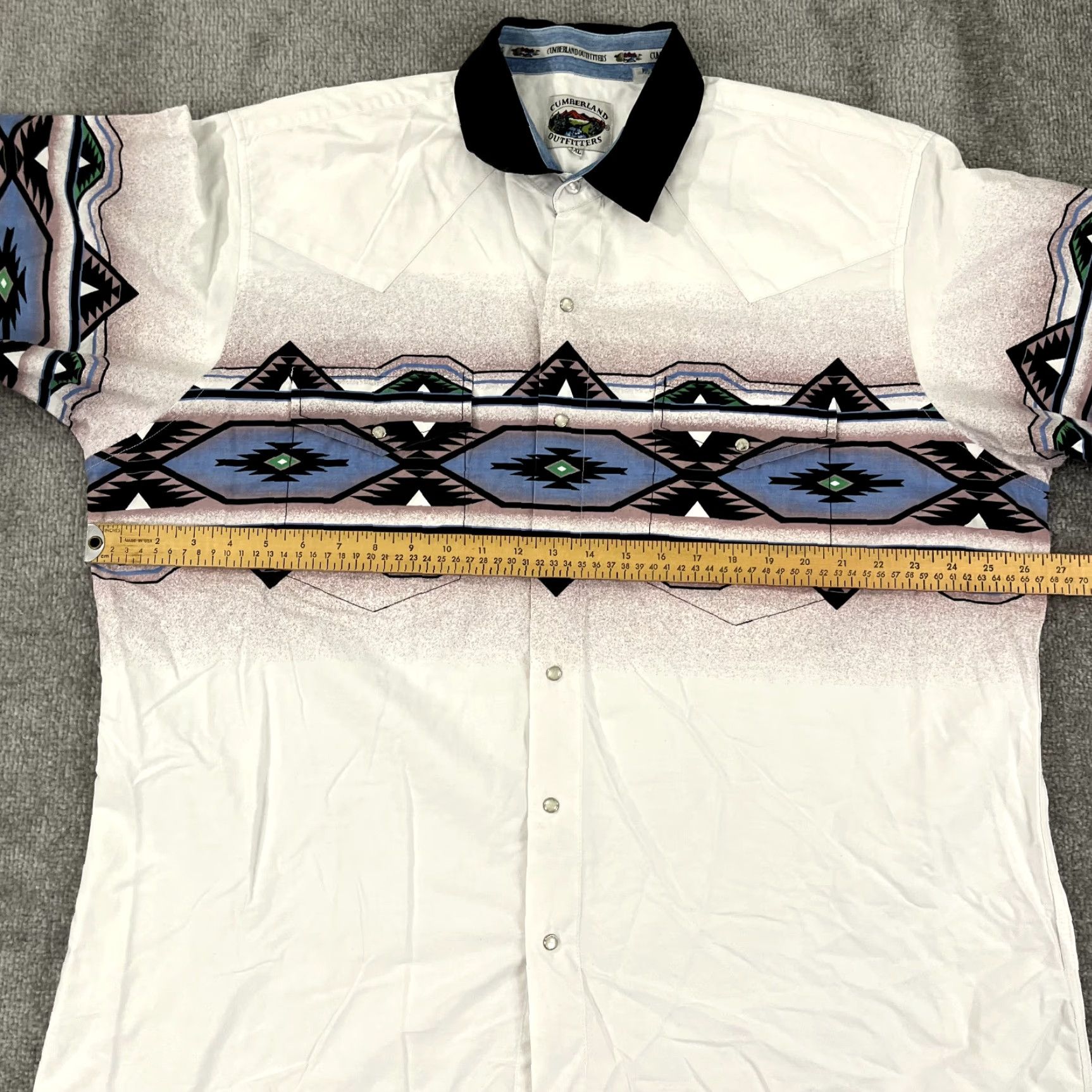 Vintage CUMBERLAND OUTFITTERS Shirt Mens 2XL XXL Southwestern Pearl Snap Up Rodeo Cowboy Size US XXL / EU 58 / 5 - 5 Thumbnail