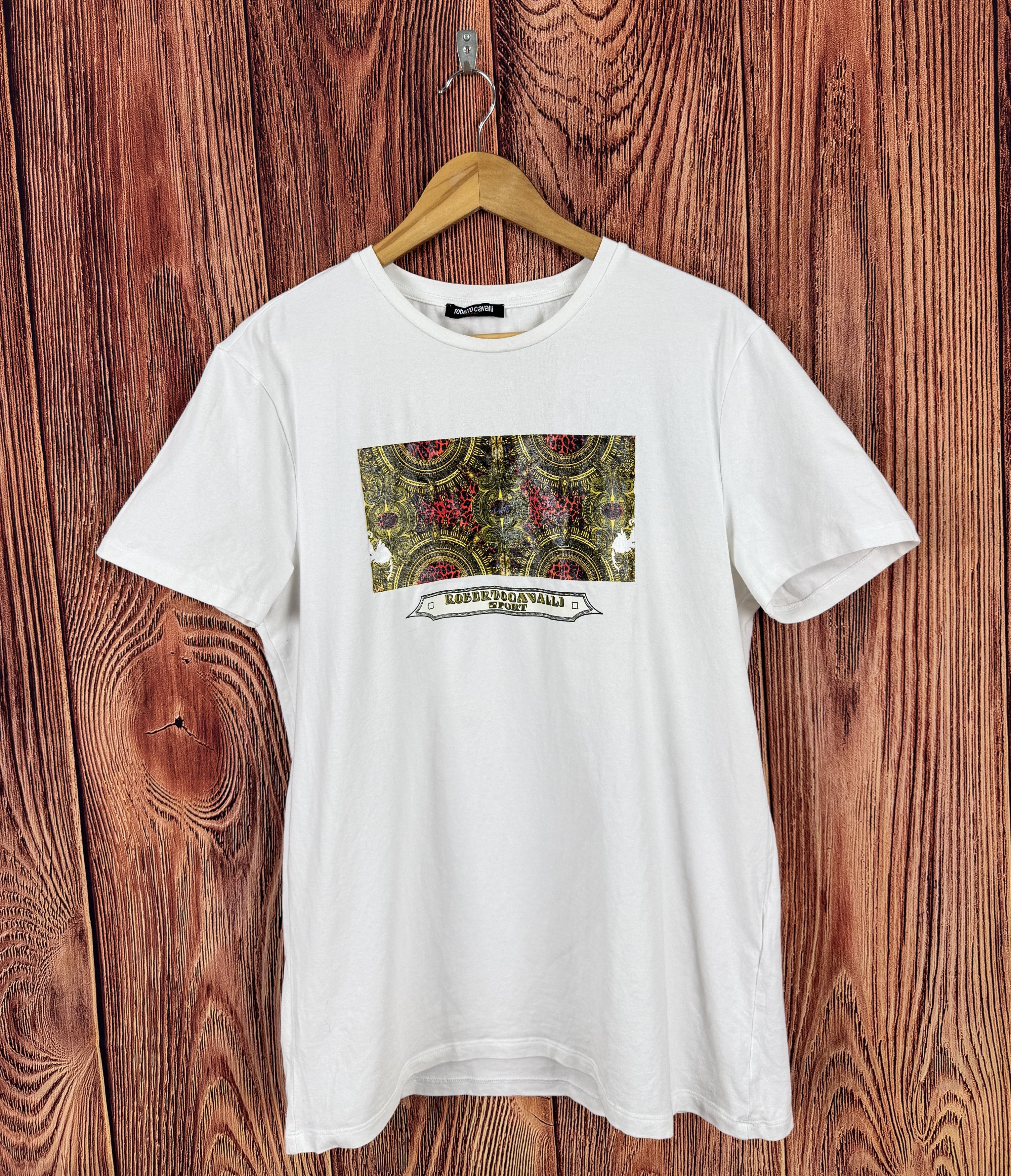 Roberto Cavalli Roberto Cavalli Sport Print White Tee Shirt Size US L / EU 52-54 / 3 - 1 Thumbnail