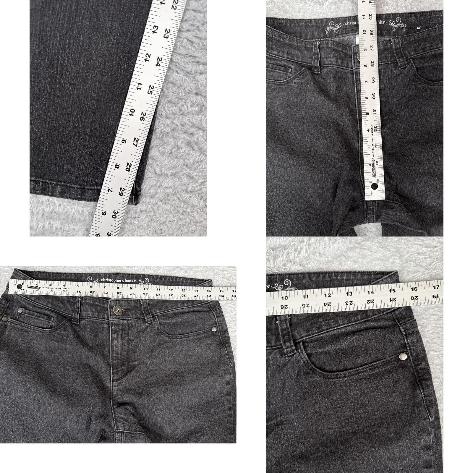 Vintage Christopher & Banks Jeans Womens 6 Mid Rise Straight Charcoal Wash Denim 30x30 Size 28" / US 6 / IT 42 - 8 Thumbnail