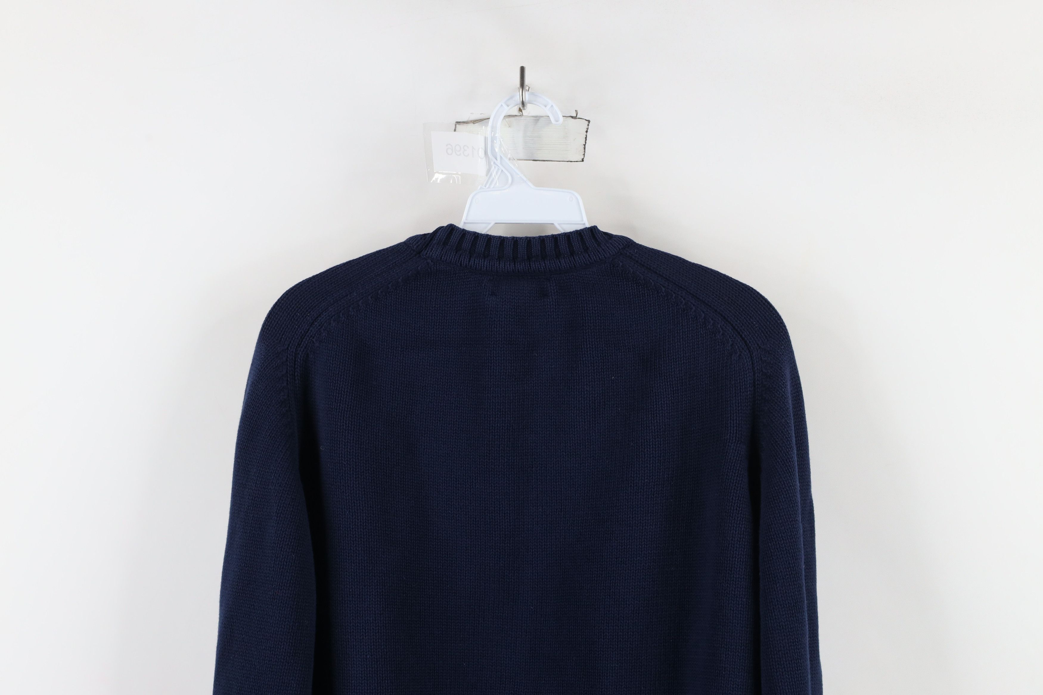 Lands' End × Vintage Vintage 90s Lands End Blank Cotton Knit V-Neck Sweater USA Size L / US 10 / IT 46 - 8 Thumbnail