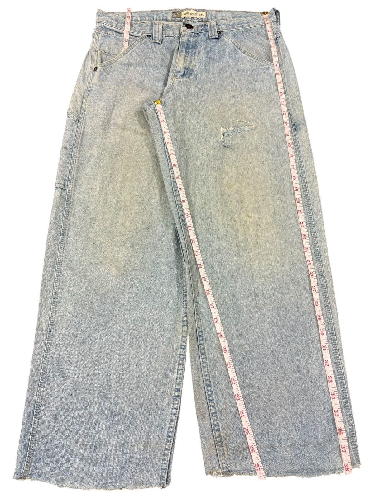 Lee Vintage Lee Dungarees Carpenter Distress Baggy Jeans Size US 34 / EU 50 - 10 Thumbnail