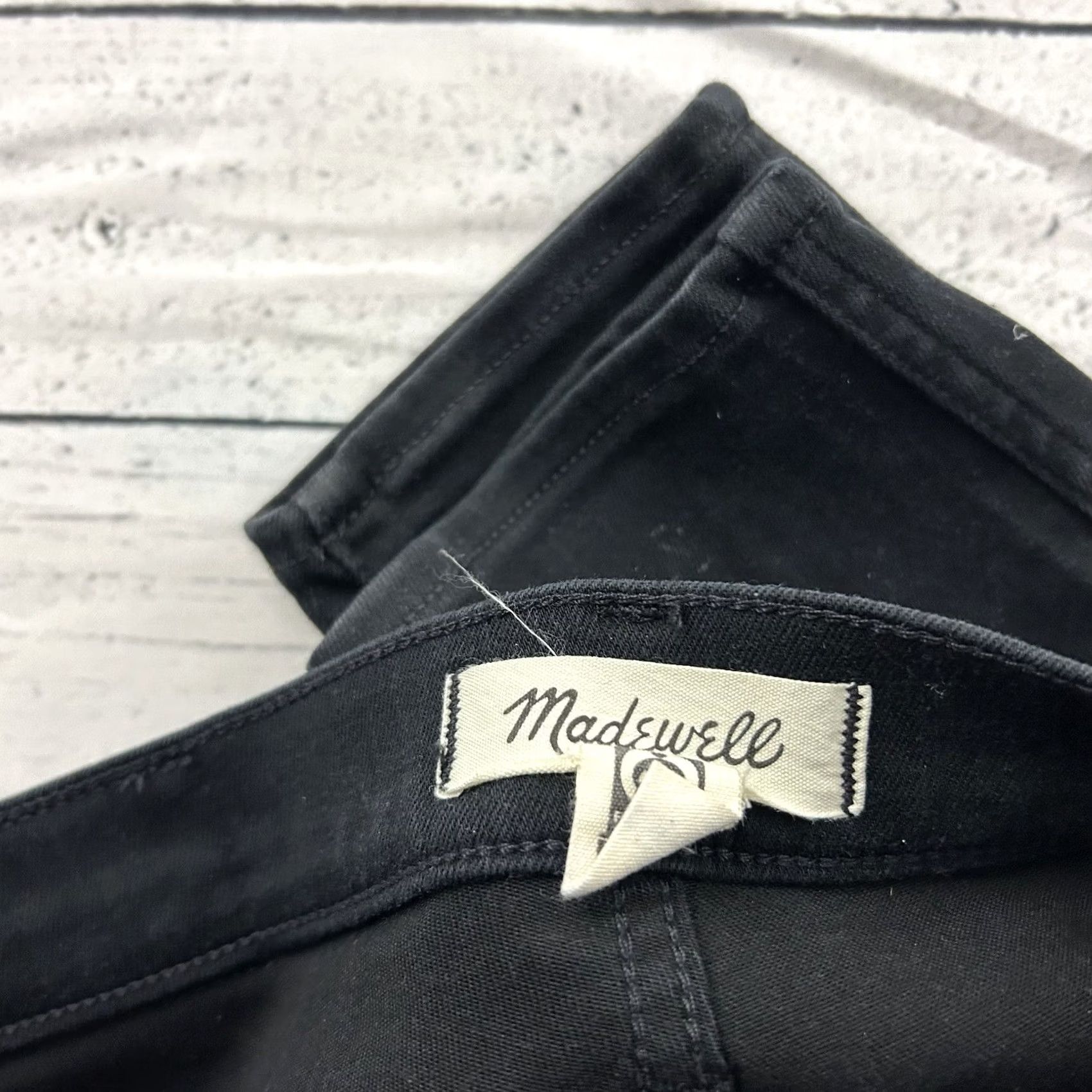 Madewell Madewell Jeans Women 29 Black Skinny Denim Stretch 10" High Rise Slim Button Capable N/A Size 29" - 3 Thumbnail