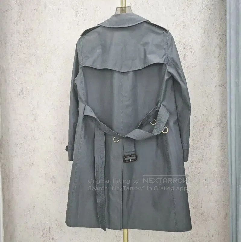 Burberry Burberry Gray Cotton Mid-Length Trench Coat. Size L / US 10 / IT 46 - 6 Thumbnail