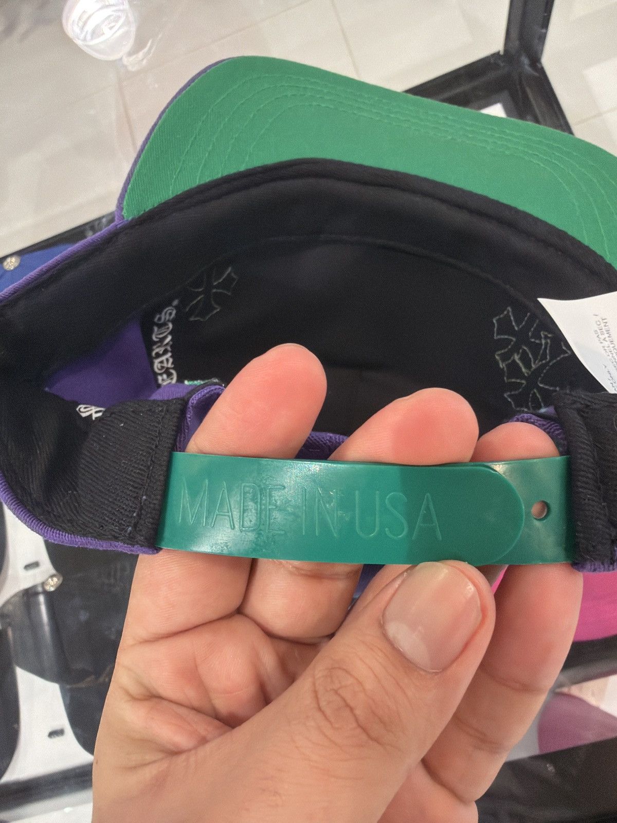Chrome Hearts Chrome Hearts CH Cross Patch Purple/Green Hat Size ONE SIZE - 4 Thumbnail