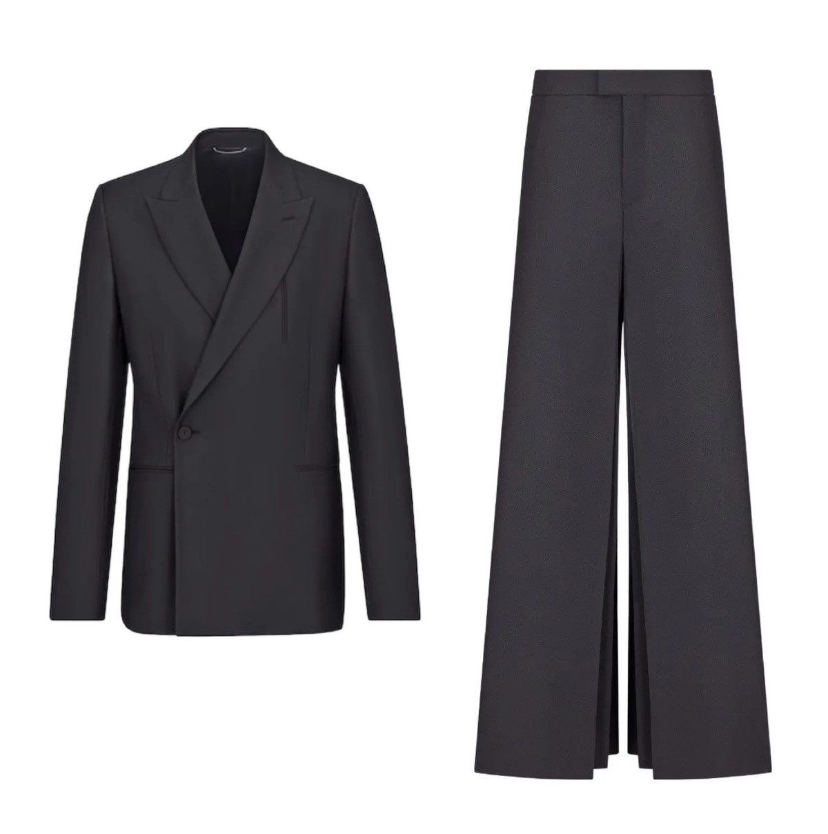 Dior × Kim Jones Dior dark grey wool oblique jacket and pants suit 48 Size 48R - 1 Thumbnail