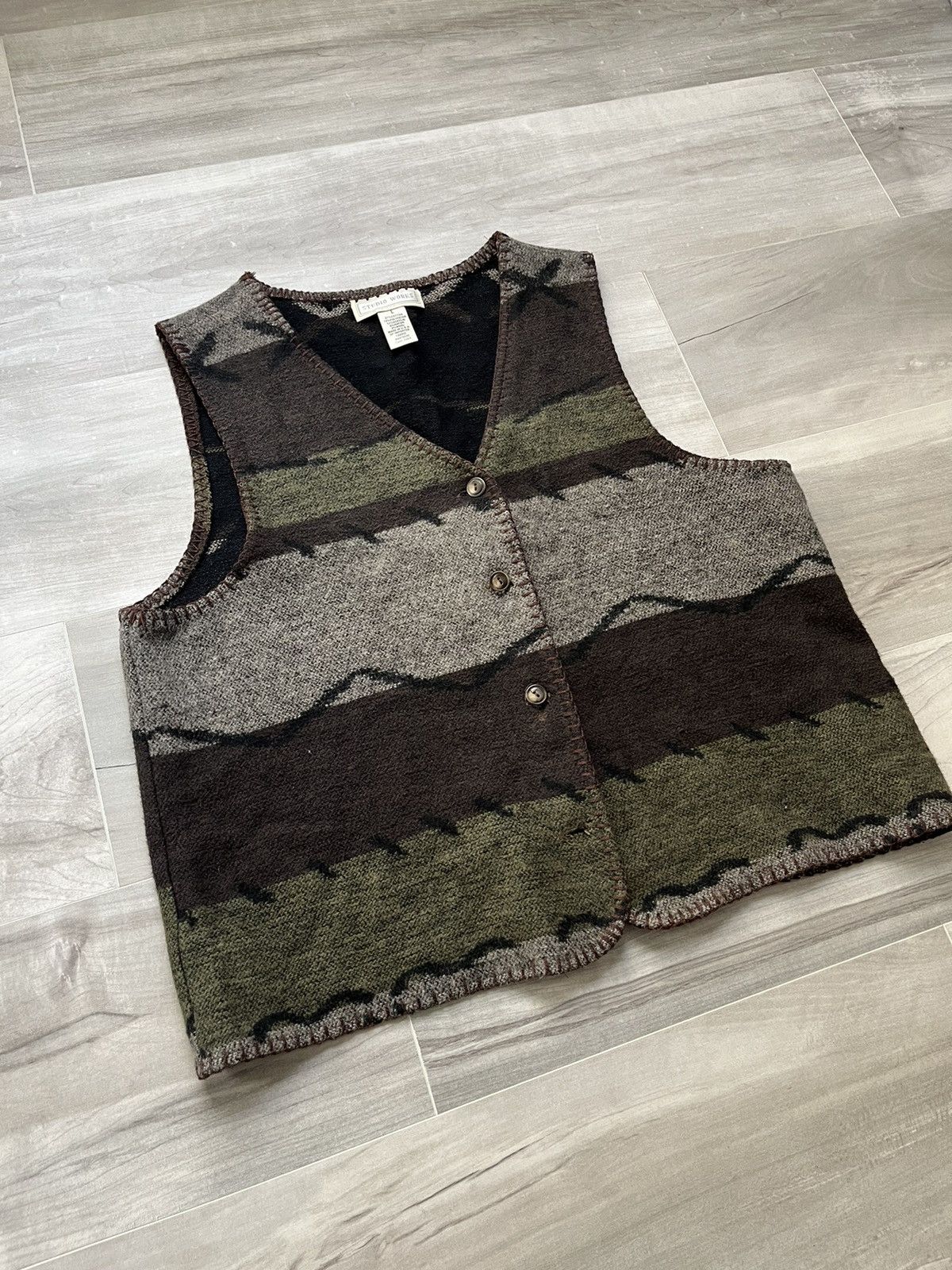 Vintage Vintage Wool Vest Size: Large Size US L / EU 52-54 / 3 - 3 Thumbnail