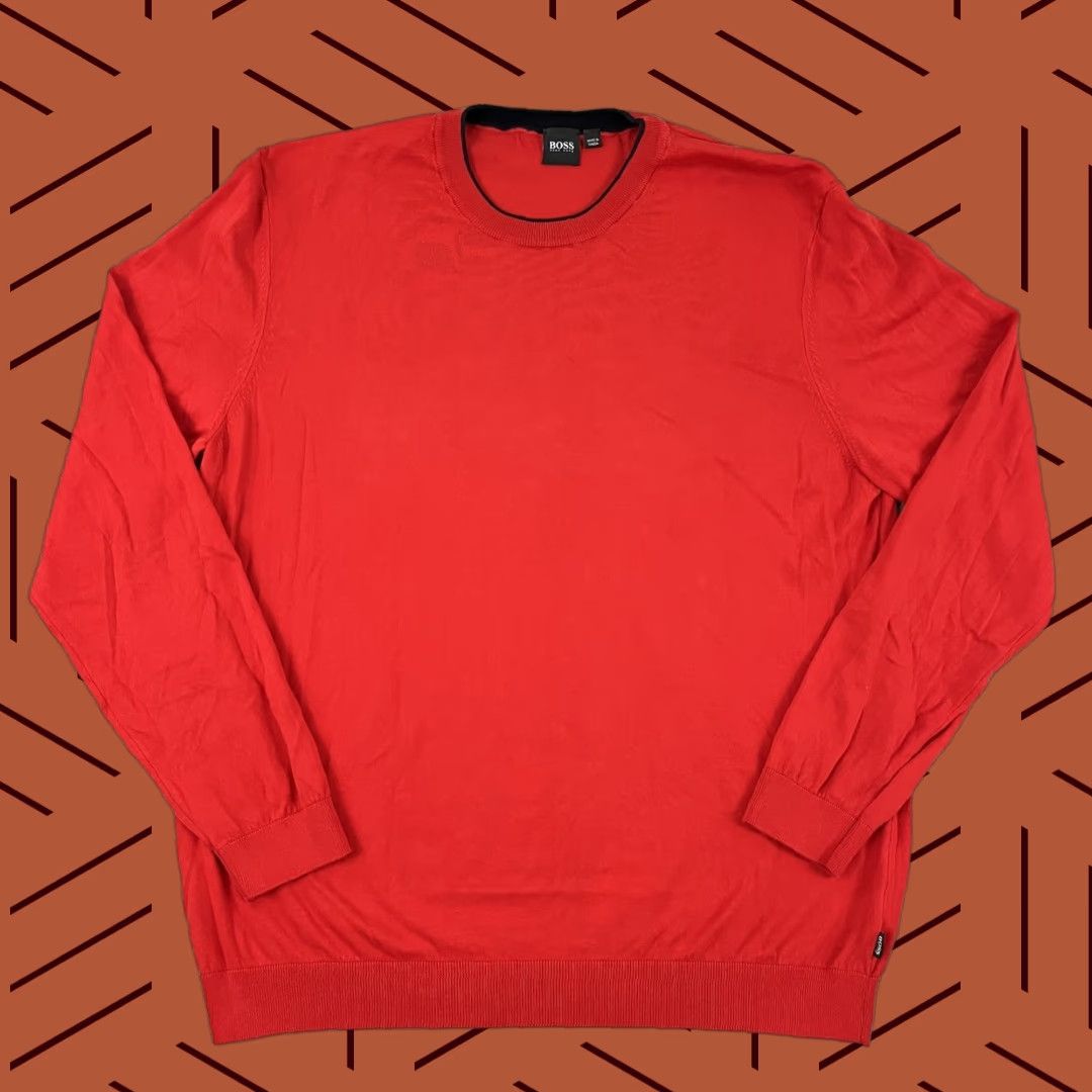 Hugo Boss Hugo Boss Sweater Mens 2XL XXL Red Knit Cotton Crewneck Pullover Preppy Casual Size US XXL / EU 58 / 5 - 1 Thumbnail