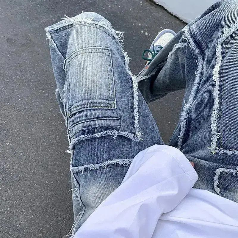 Japanese Brand Pants wide legs retro stitched edges punk american style Size US 30 / EU 46 - 2 Thumbnail