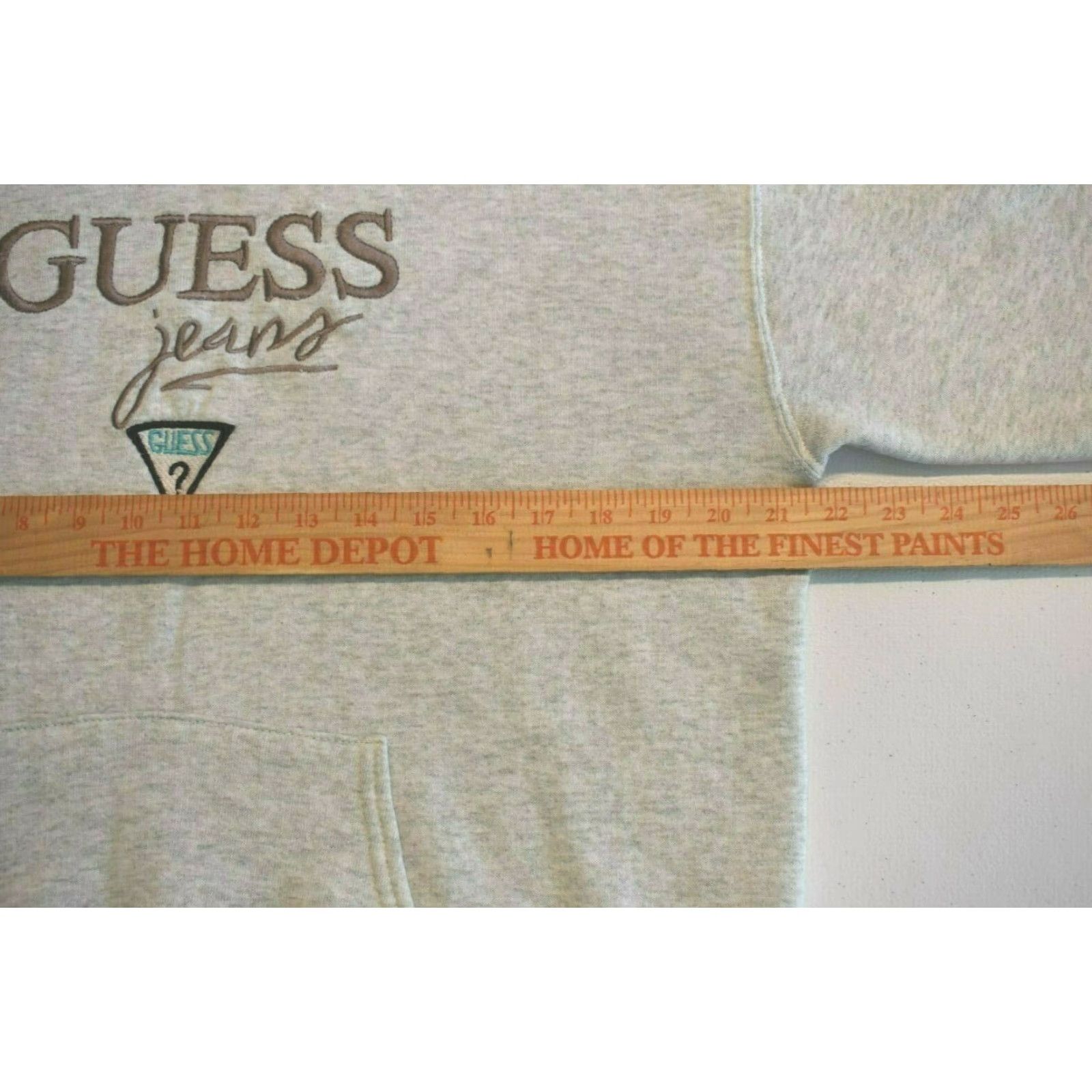 Guess VINTAGE GUESS Hoodie Unisex Adults Medium Gray Embroidered USA Pullover Long Sleeve Cotton Reguilt? Size US M / EU 48-50 / 2 - 4 Thumbnail