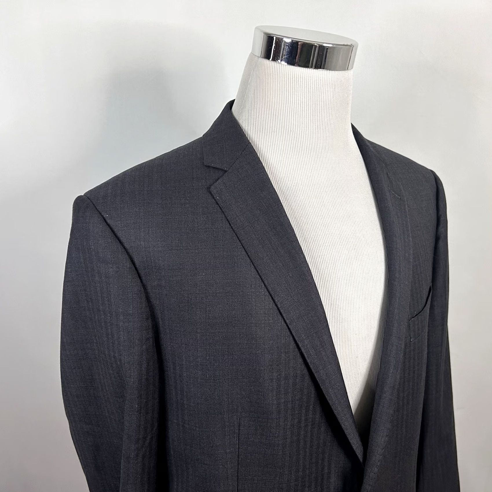 Banana Republic Banana Republic 46L Sport Coat Wool Gray Herringbone Two Button Jacket Regular Mens Size US XS / EU 42 / 0 - 2 Thumbnail