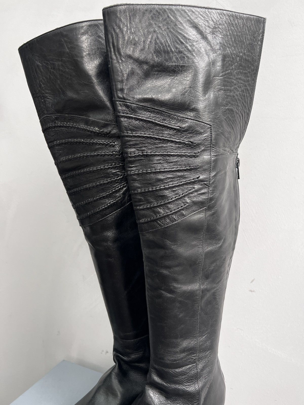 Hysteric Glamour Y2K HIGH LETHER BALENCIAGA STYLE BOOTS HEEL WOMAN Size US 9 / IT 39 - 5 Thumbnail