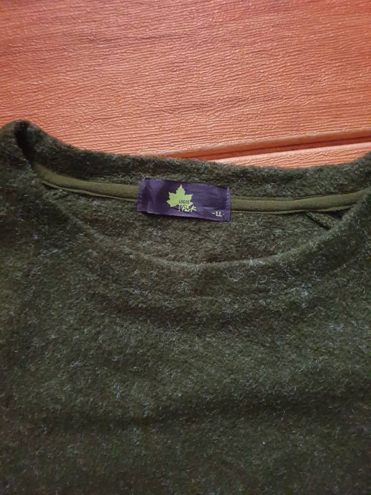 Japanese Brand Logos green utility outdoor wool sweatshirt Size US XL / EU 56 / 4 - 2 Thumbnail