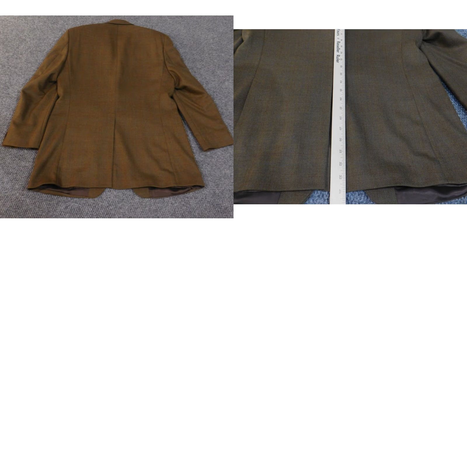 Chaps VINTAGE Chaps Ralph Lauren blazer / coat Wool 42L Mens Brown Two-Button Geometric Tweed Regular Peak Lapel 90s Classic Jacket Thick Wool Size 42R - 9 Thumbnail